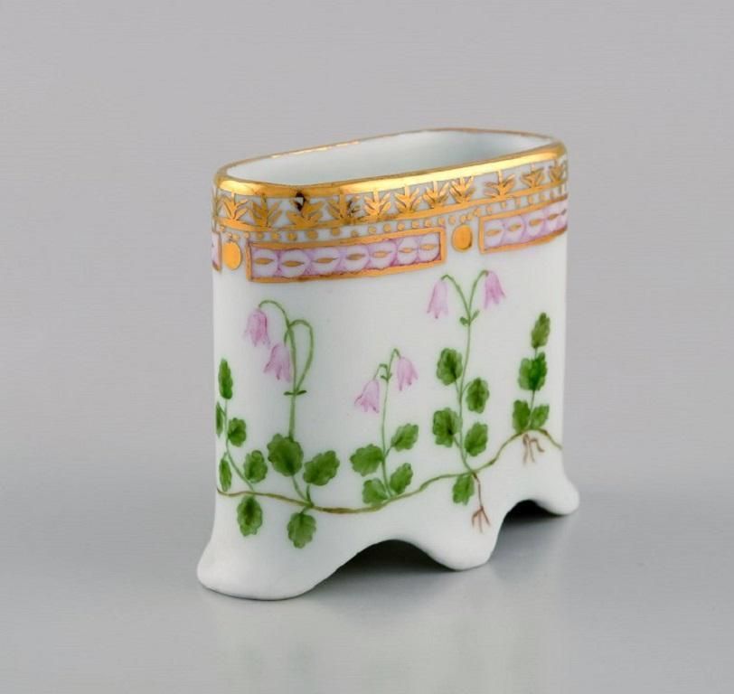 Porcelain Vase And Lidded Bowl With Hand Painted Flowers photo for sale