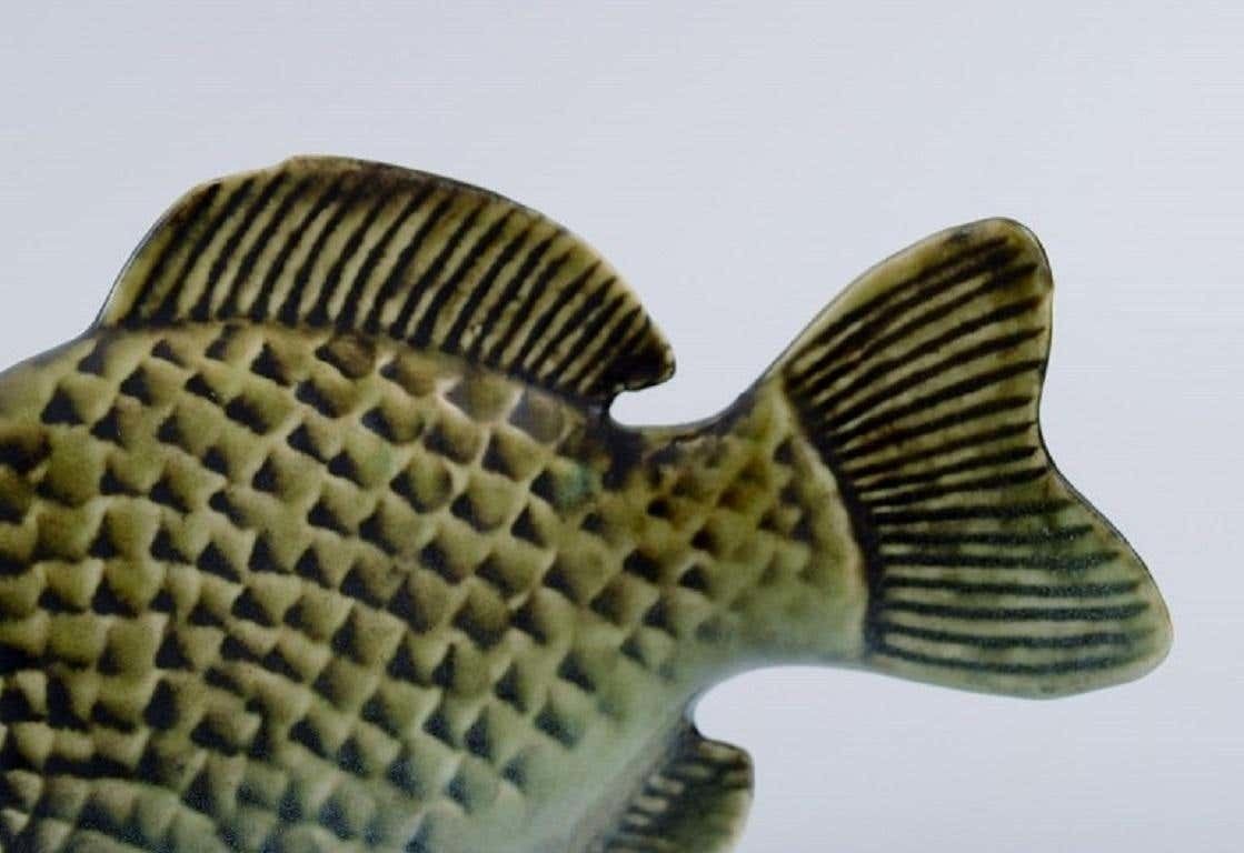 Sven Wejsfelt For Gustavsberg, Unique Stim Fish In Glazed Ceramics photo Art