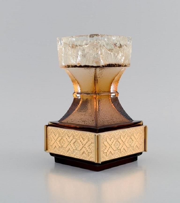 Pentti Sarpaneva For Turun Hopea, Maljakko Candlestick In Smoky Art Glass photo furniture