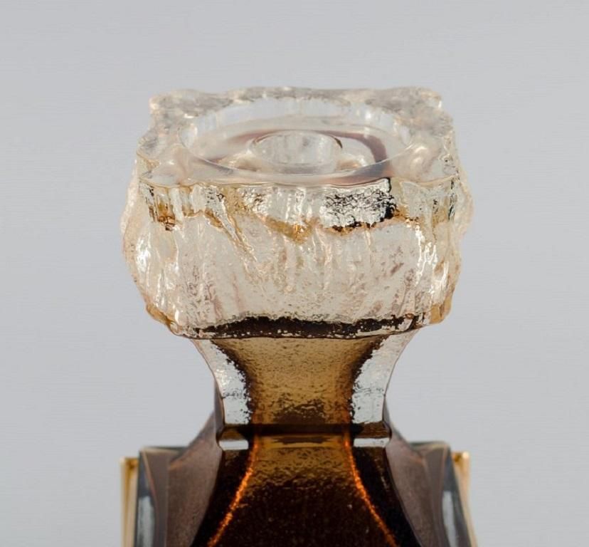 Pentti Sarpaneva For Turun Hopea, Maljakko Candlestick In Smoky Art Glass photo for sale