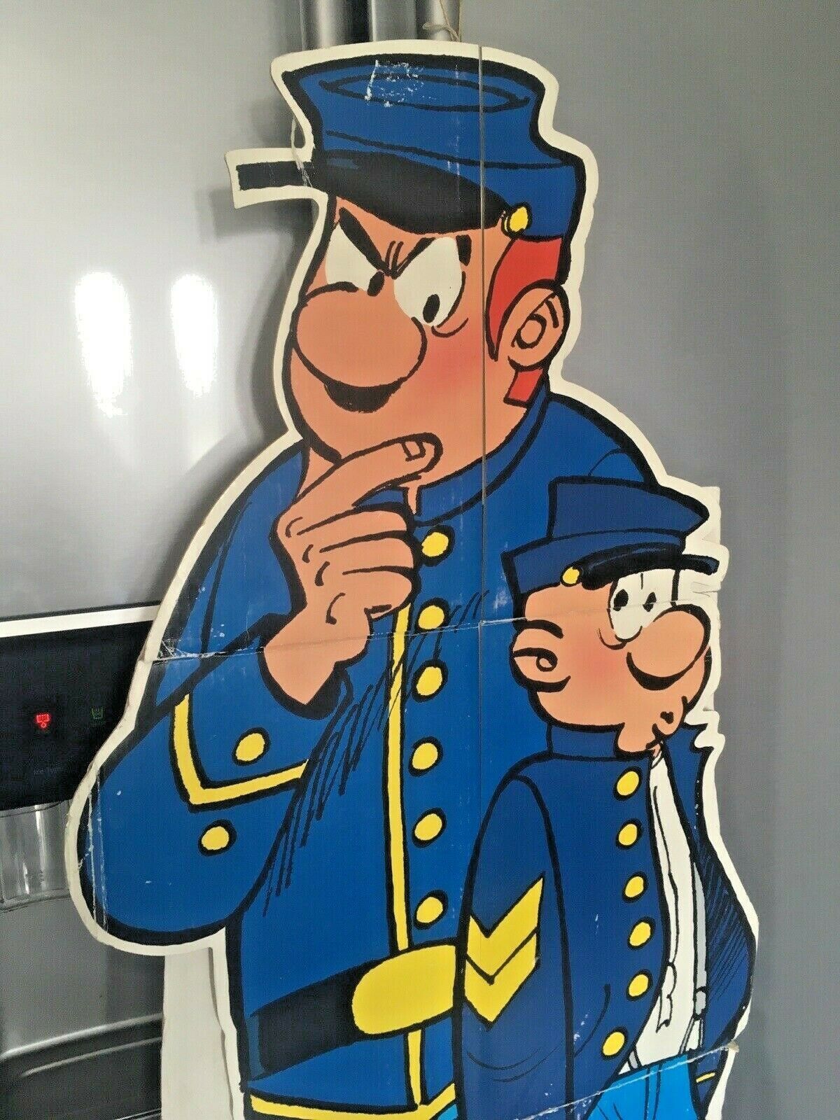 Large Vintage 44.5" Les Tuniques Bleues Cartoon Cardboard Cutout Comic Poster photo Art