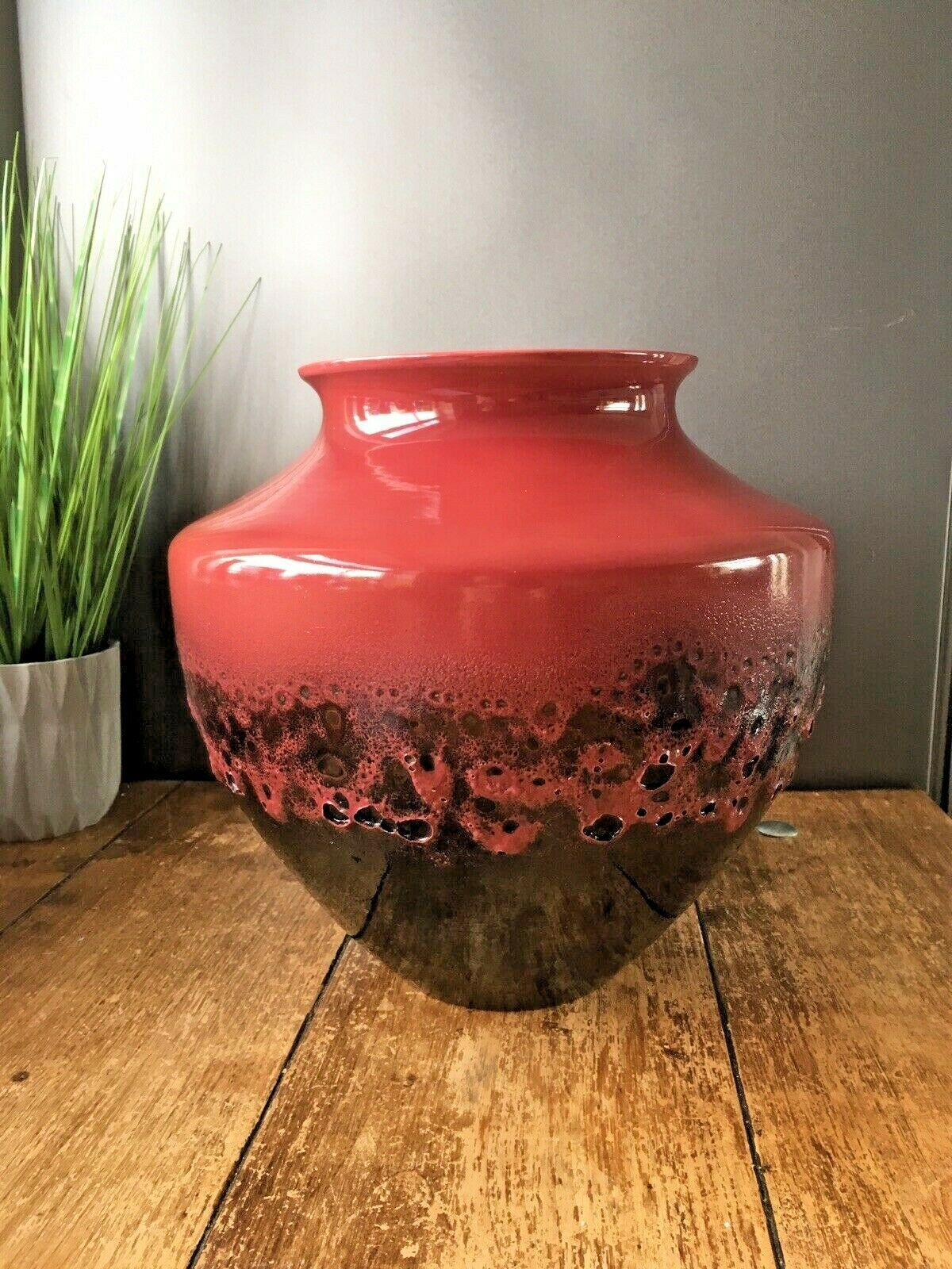Large Royale Stratford Alchemy Reflective Art Fat Lava Planter Vase Jardiniere photo 110.0