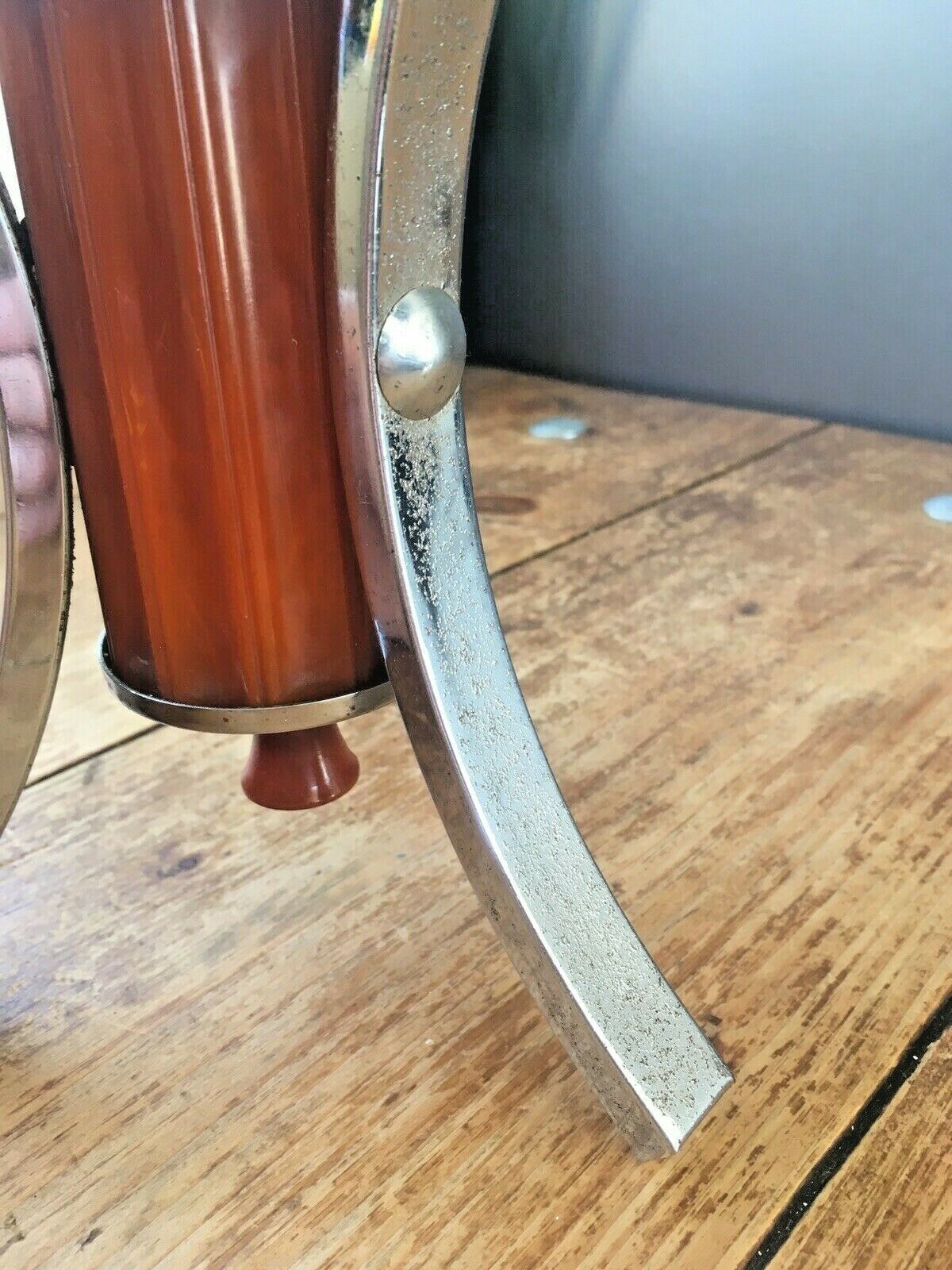 Mid Century Modern 60s Chrome & Lucite 3 Arm Arched Ceiling Light Italian Danish photo 220.0