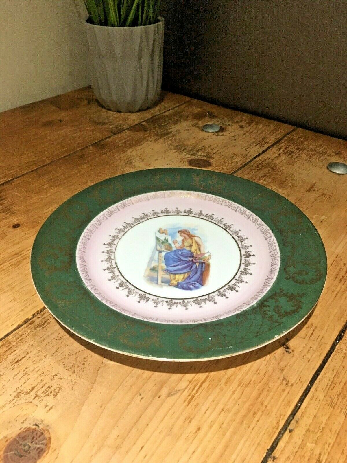 photo for sale Pair Of 2 Antique Royal Vienna Porcelain Cabinet Plates Artists At Work Limoges