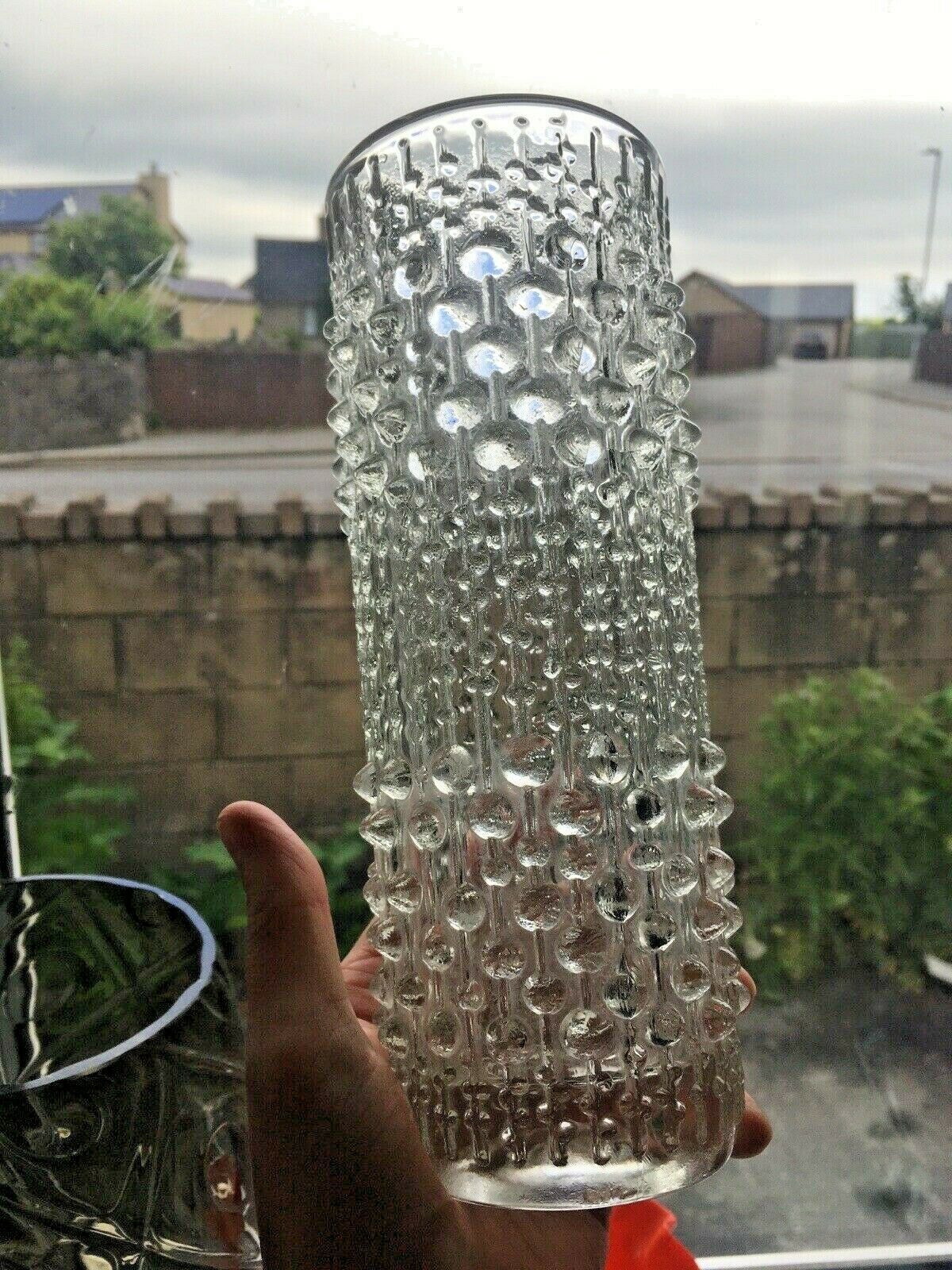 photo furniture 9" Mid Century 70's Czech Sklo Union Candle Wax Glass Vase Hermanova Hut Peceny