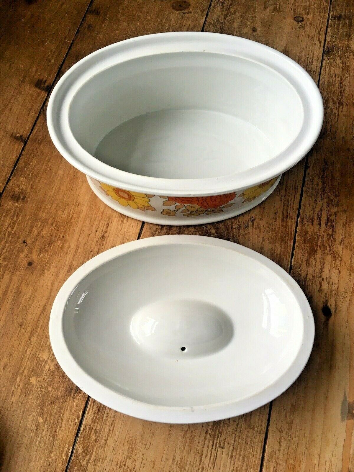 Retro Pillivuyt Décor Locarno Flower Power Vintage Casserole Roasting Oven Dish photo 65.0