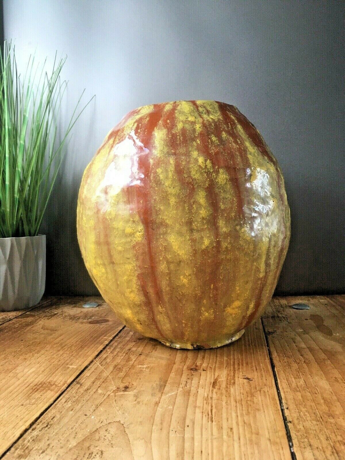 Large Decorative Heavy 6kg Striped Studio Pottery Vase Planter Pot Jardiniere photo furniture