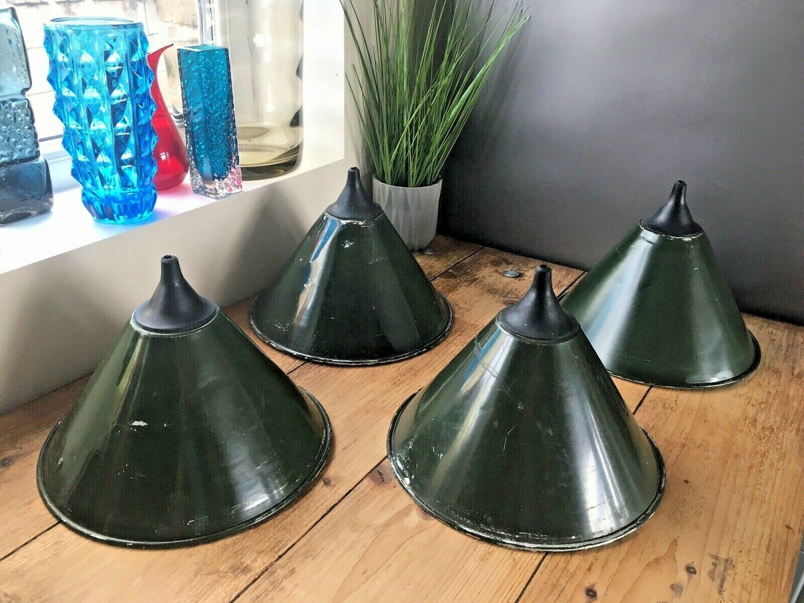 Army Green Industrial Aluminium Factory Ceiling Light Lamp Shade Vintage Kitchen photo 50.0