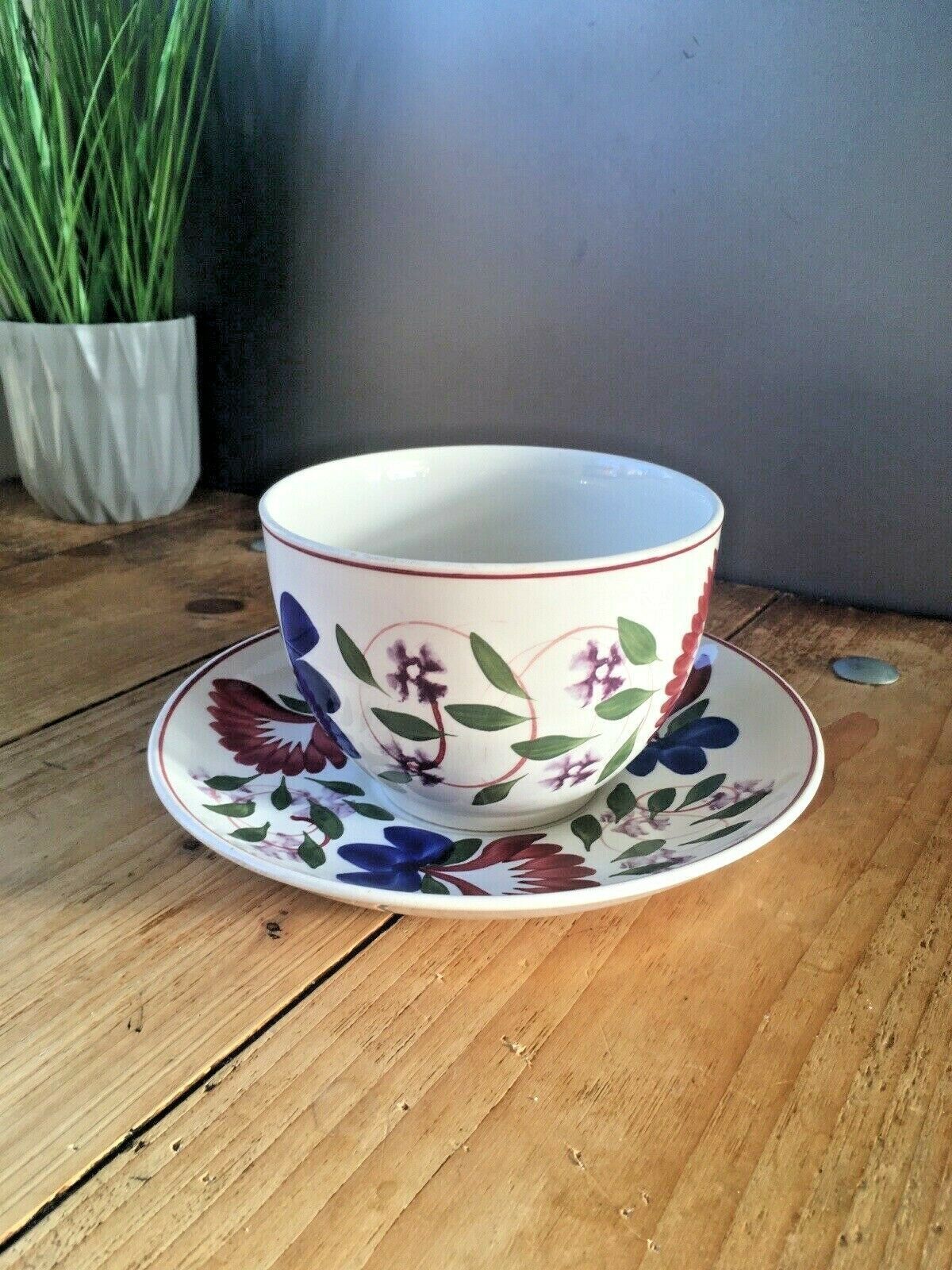 Large Oversize Tg Green Oakville Cabinet Breakfast Cup & Sauer Gaudy Welsh Style photo for sale
