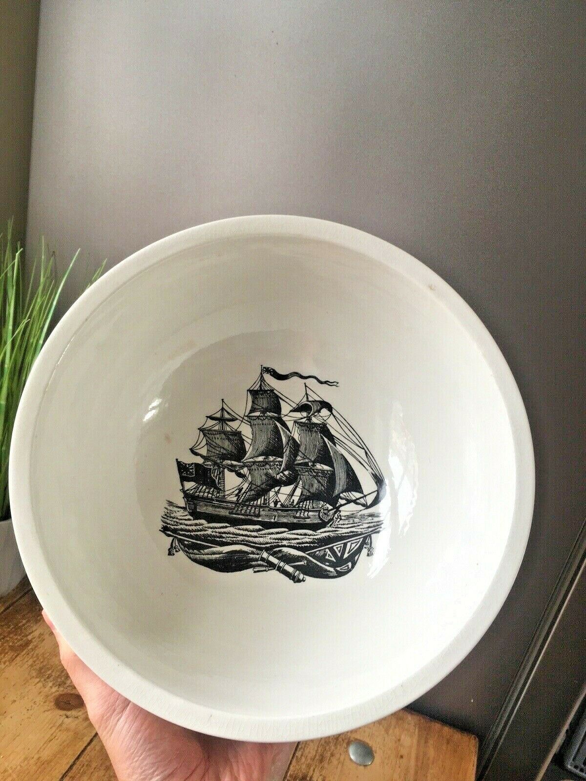 Home Decor Large Portmeirion Pottery Sailing Ships Clipper Boat Fruit Mixing Bowl Caroline photo