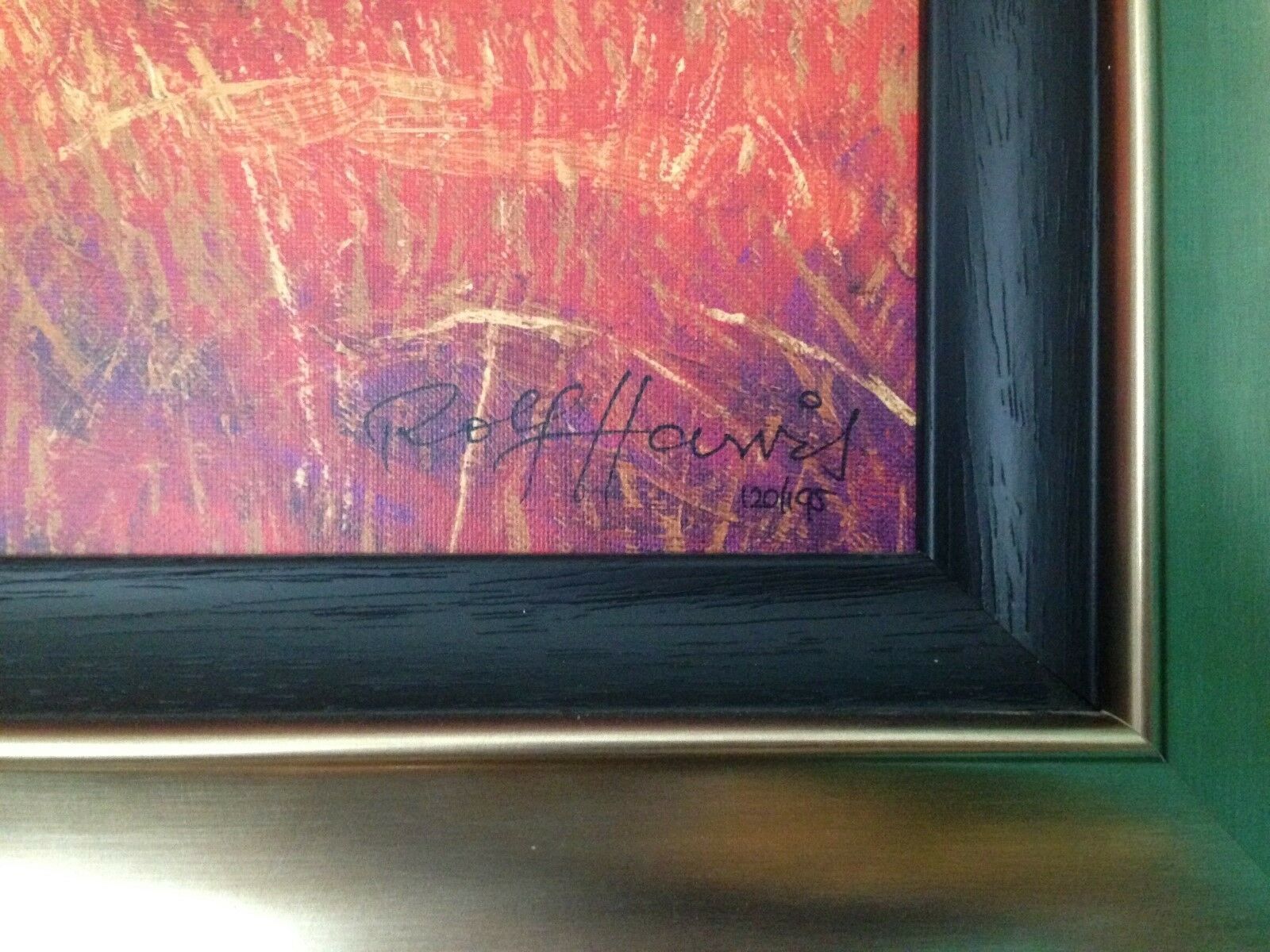 Rolf Harris Signed Limited Edition Framed Print 120 Of 195 Rocky Outcrop Sunset photo vinterior