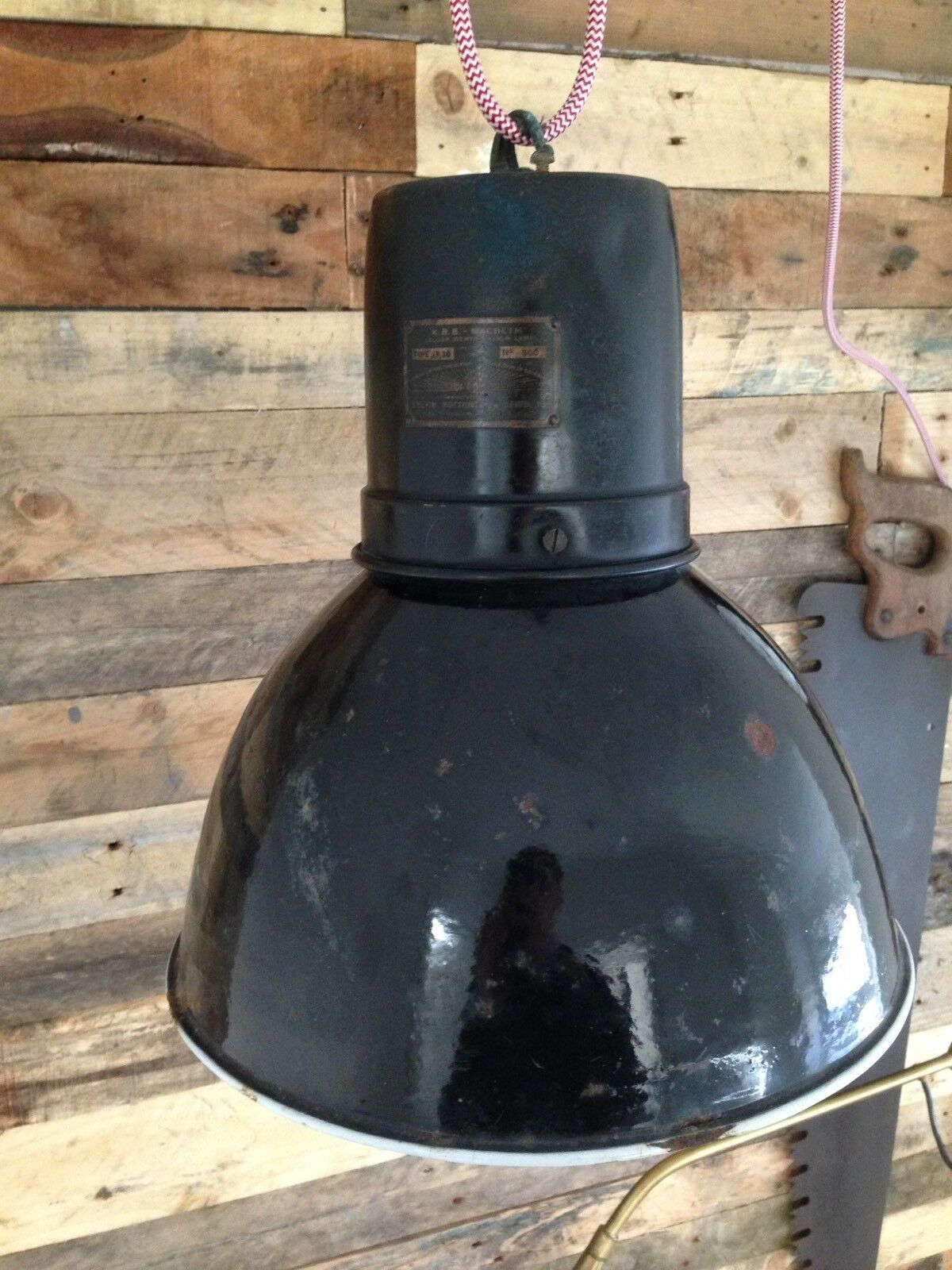 photo furniture Industrial Enamel Kelvin Bottomley Baird Ltd Macbeth Ceiling Light Shade & Bulb