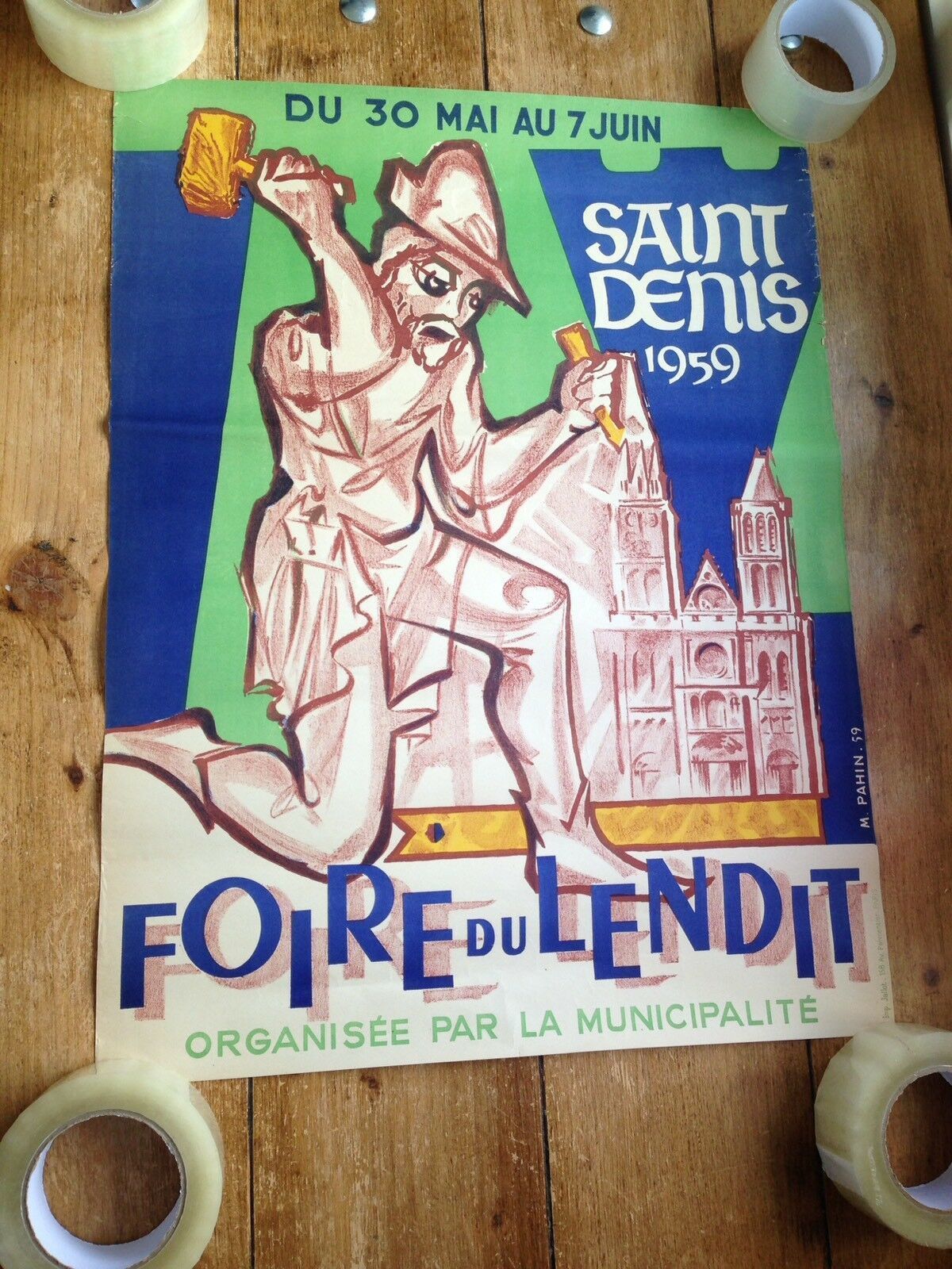 photo furniture Large Unframed Original C1959 Saint Denis Foire Du Lendit French Poster Paris Mid Century