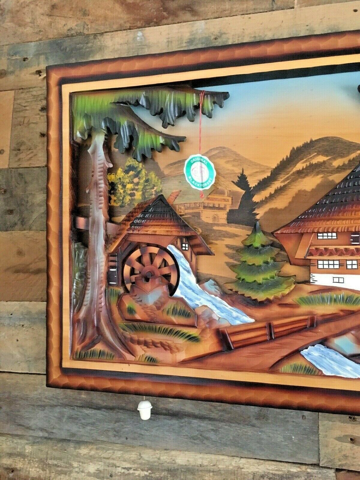 Original Ruks Blackforest 3d Adzed Diorama Water Mill Reuge Swiss Musical Movement photo 160.0