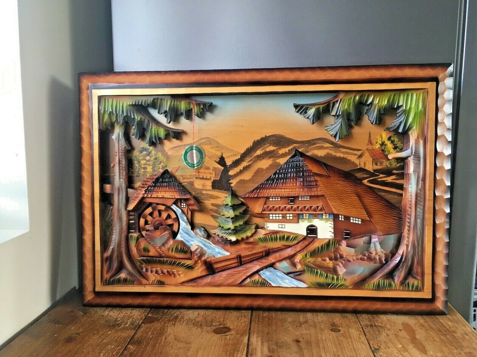 photo for sale Original Ruks Blackforest 3d Adzed Diorama Water Mill Reuge Swiss Musical Movement