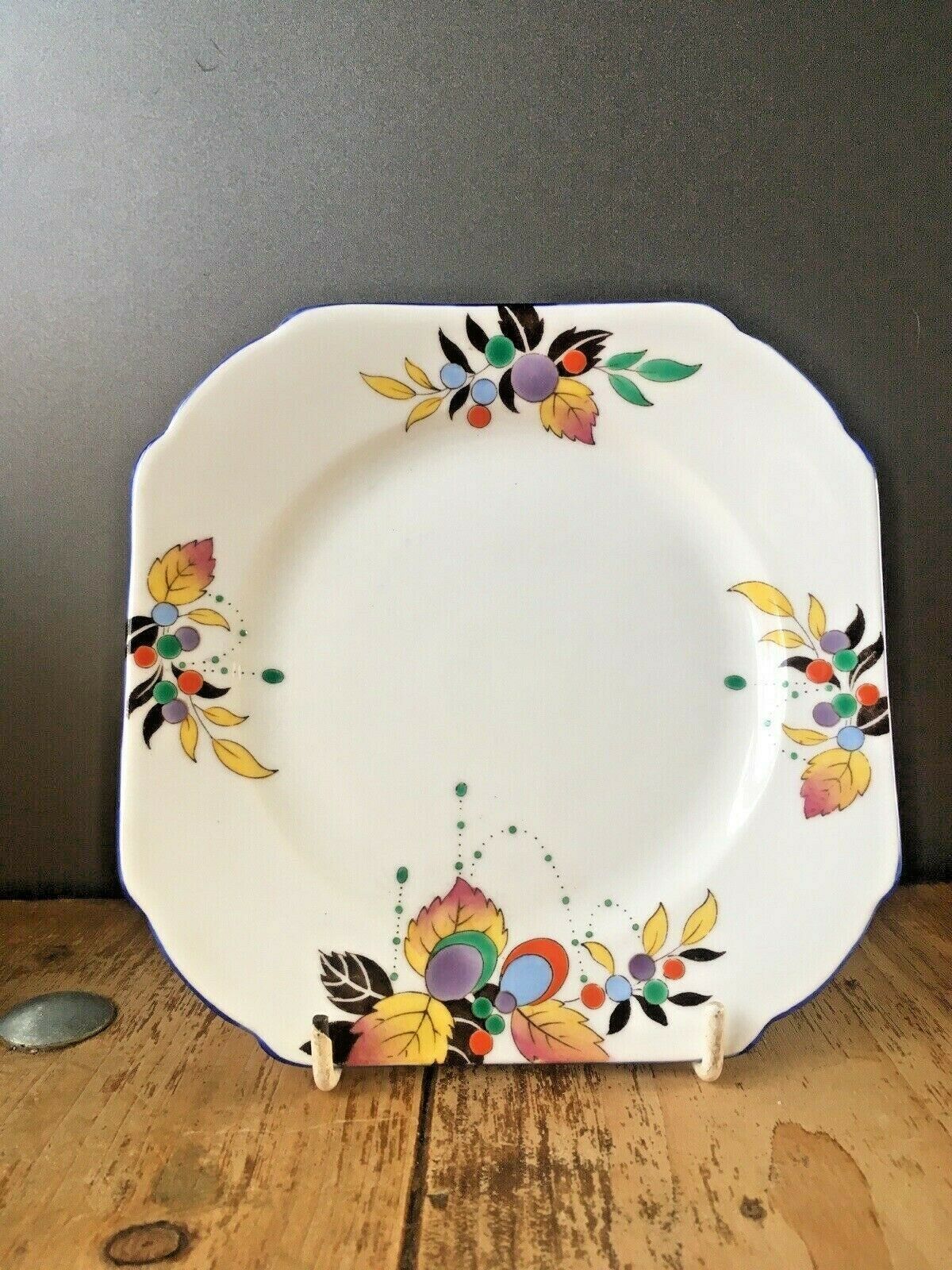 Rare Art Deco Shelley China Autumn Leaf 11702 Pattern Trio Cup Saucer Sideplate photo buy