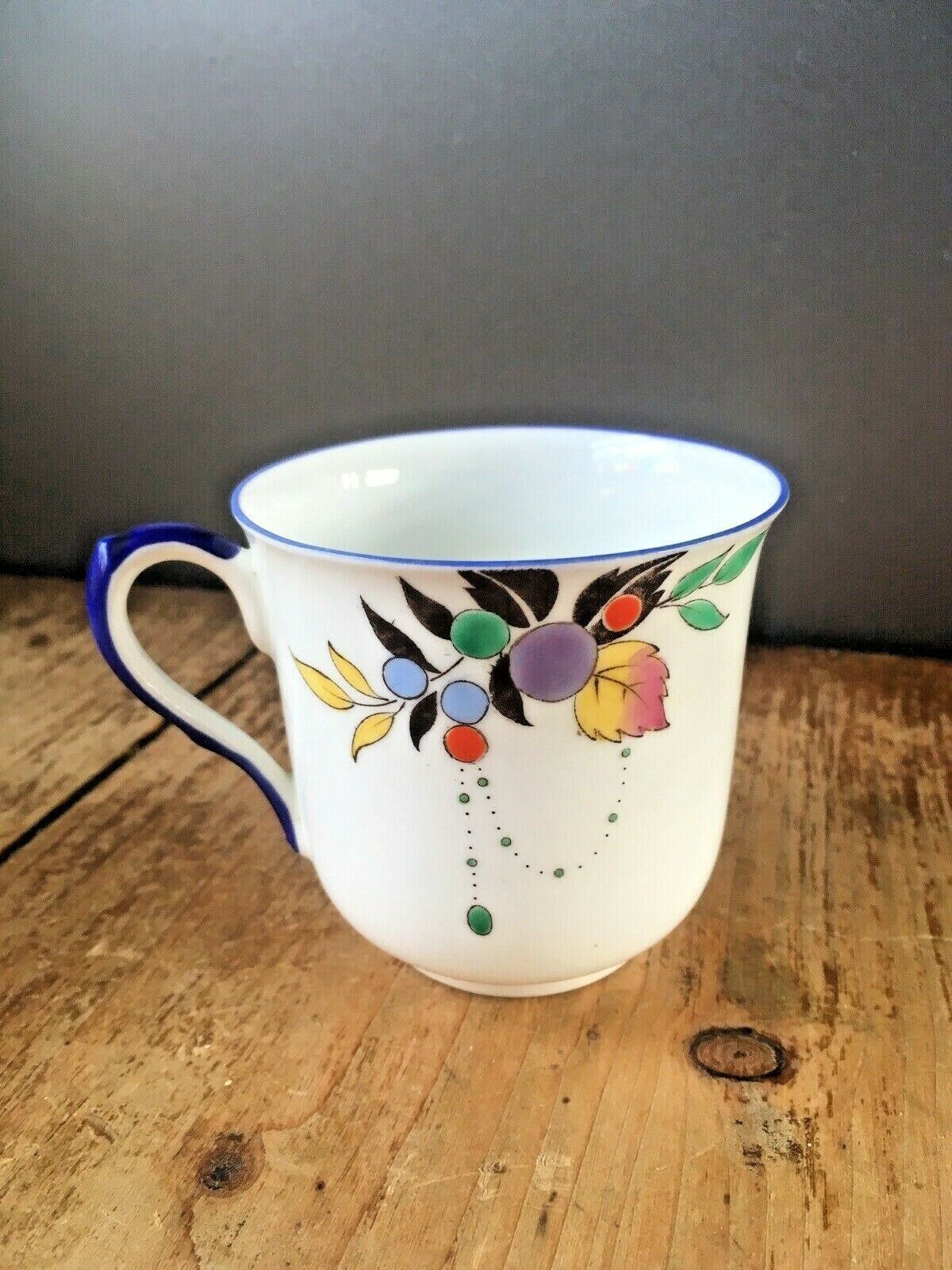 110.0 Rare Art Deco Shelley China Autumn Leaf 11702 Pattern Trio Cup Saucer Sideplate photo