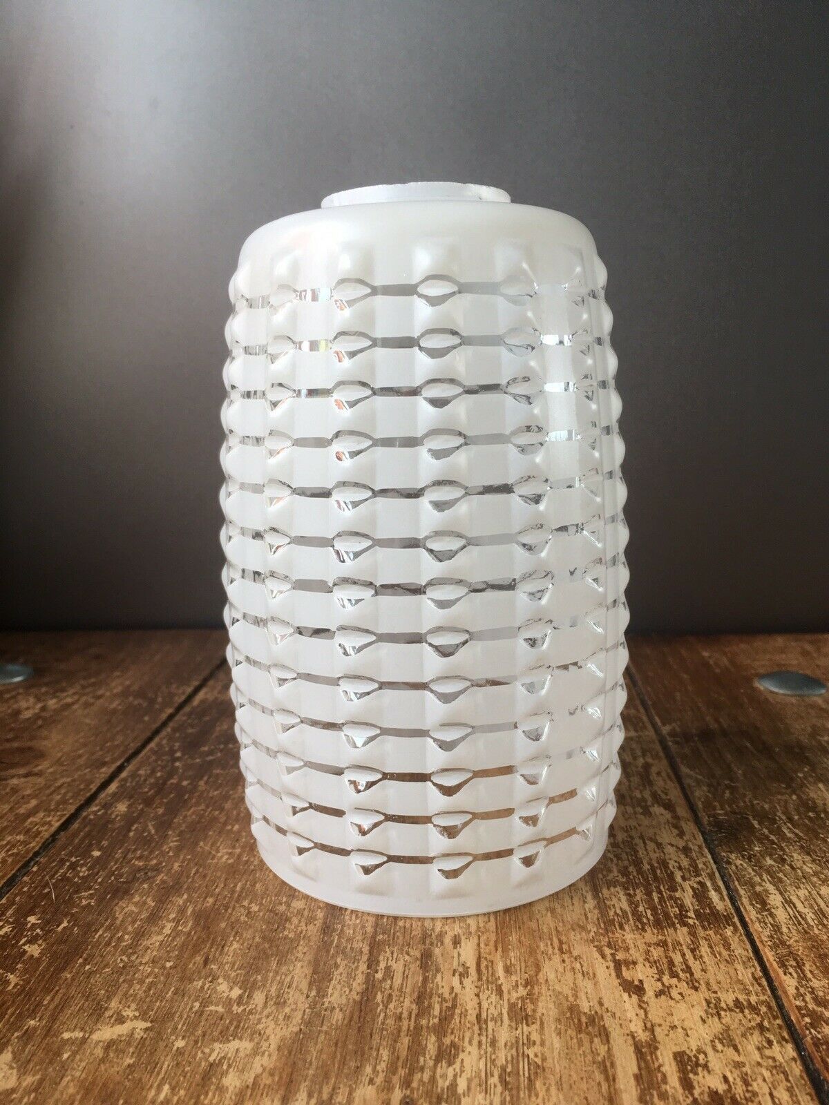 Retro Space Age 70's Op Art Knobbly Rippled Textured Glass Lamp Shade Vintage photo furniture
