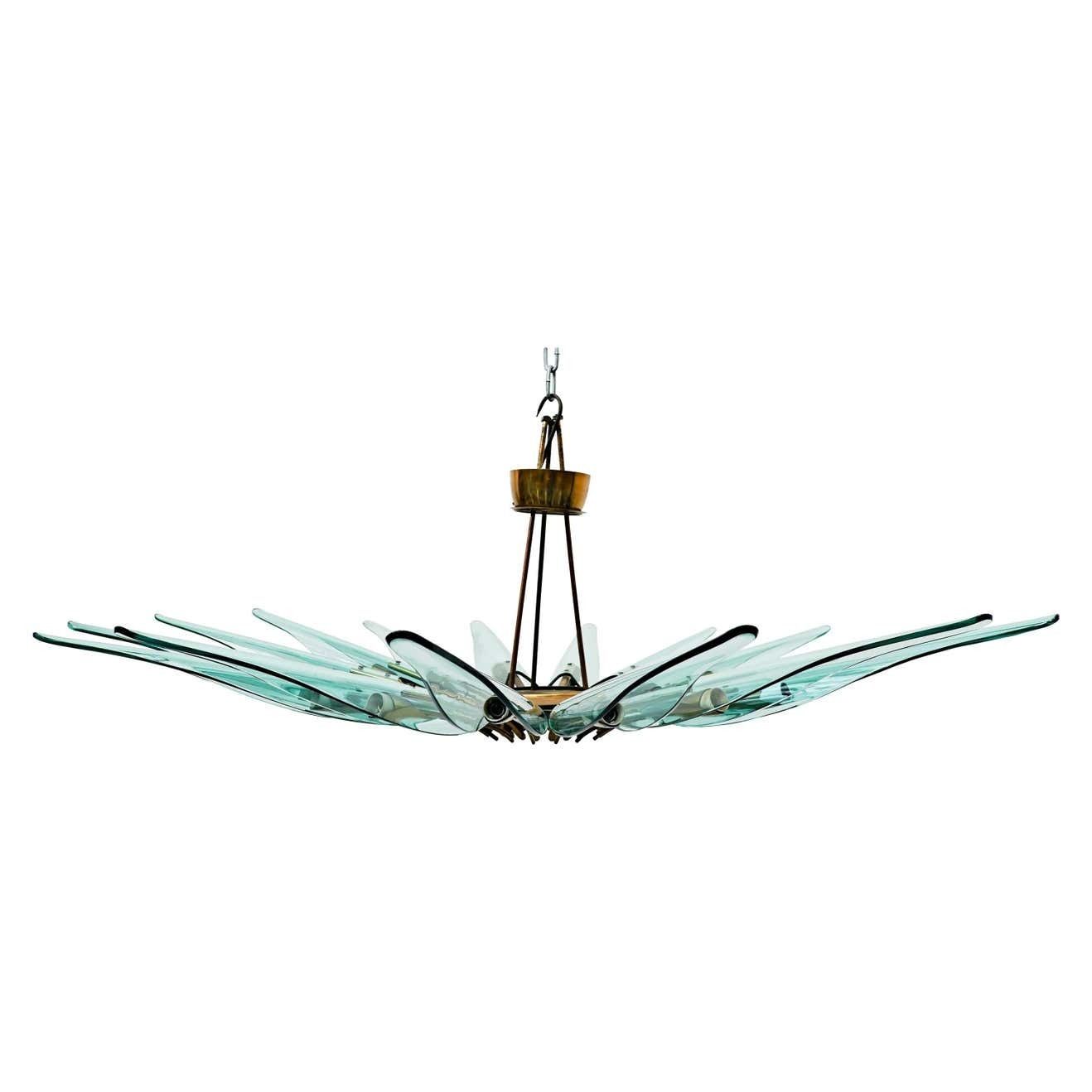 1950's Italian Dahlia Chandelier "Mod. 1563a" By Max Ingrand For Fontana Arte