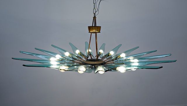 1950's Italian Dahlia Chandelier "Mod. 1563a" By Max Ingrand For Fontana Arte photo vinterior