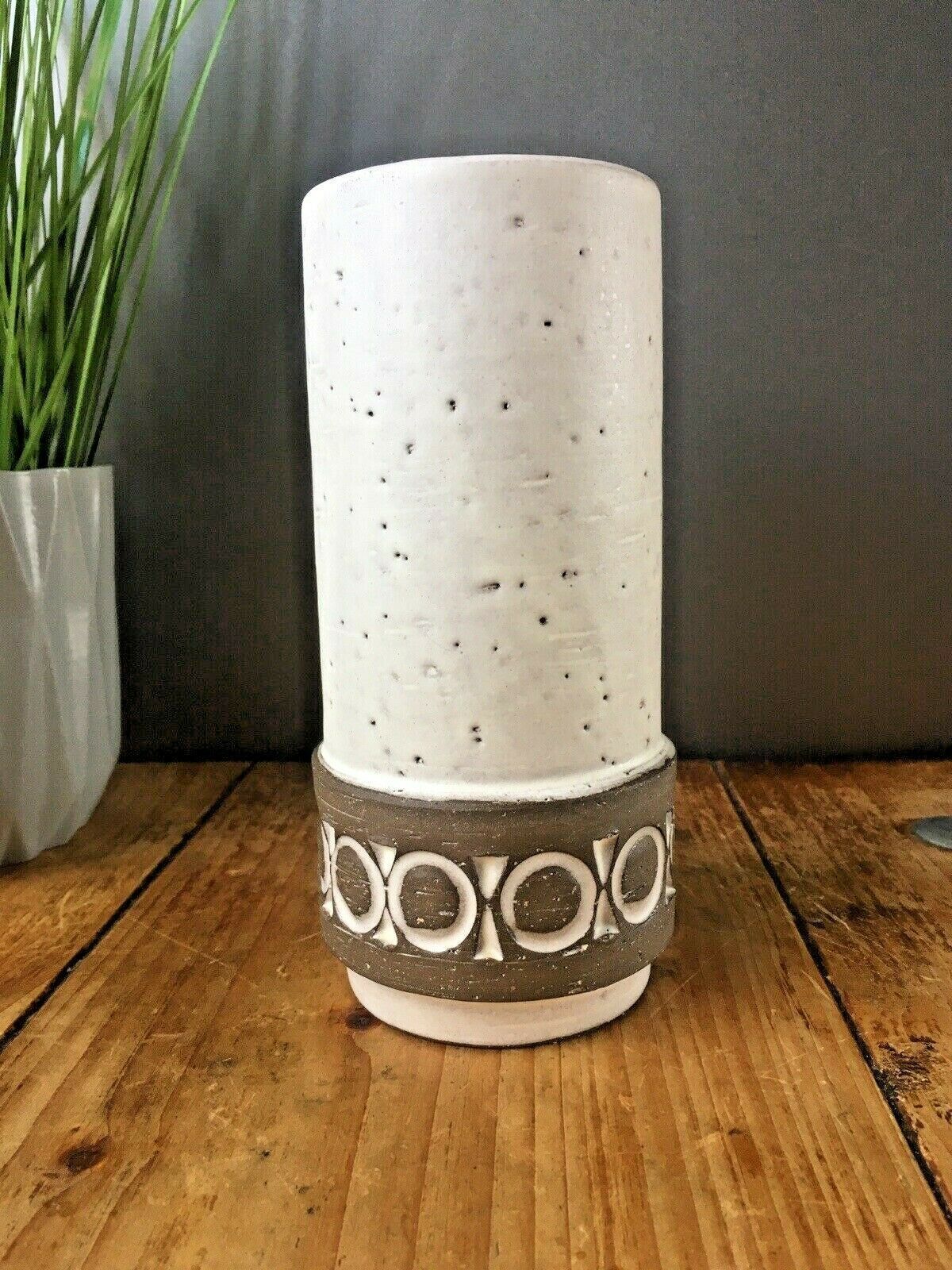 Mid Century 60's Swedish Bromma Keramik 513 Abstract Art Pottery Vase Scandi 70s photo for sale