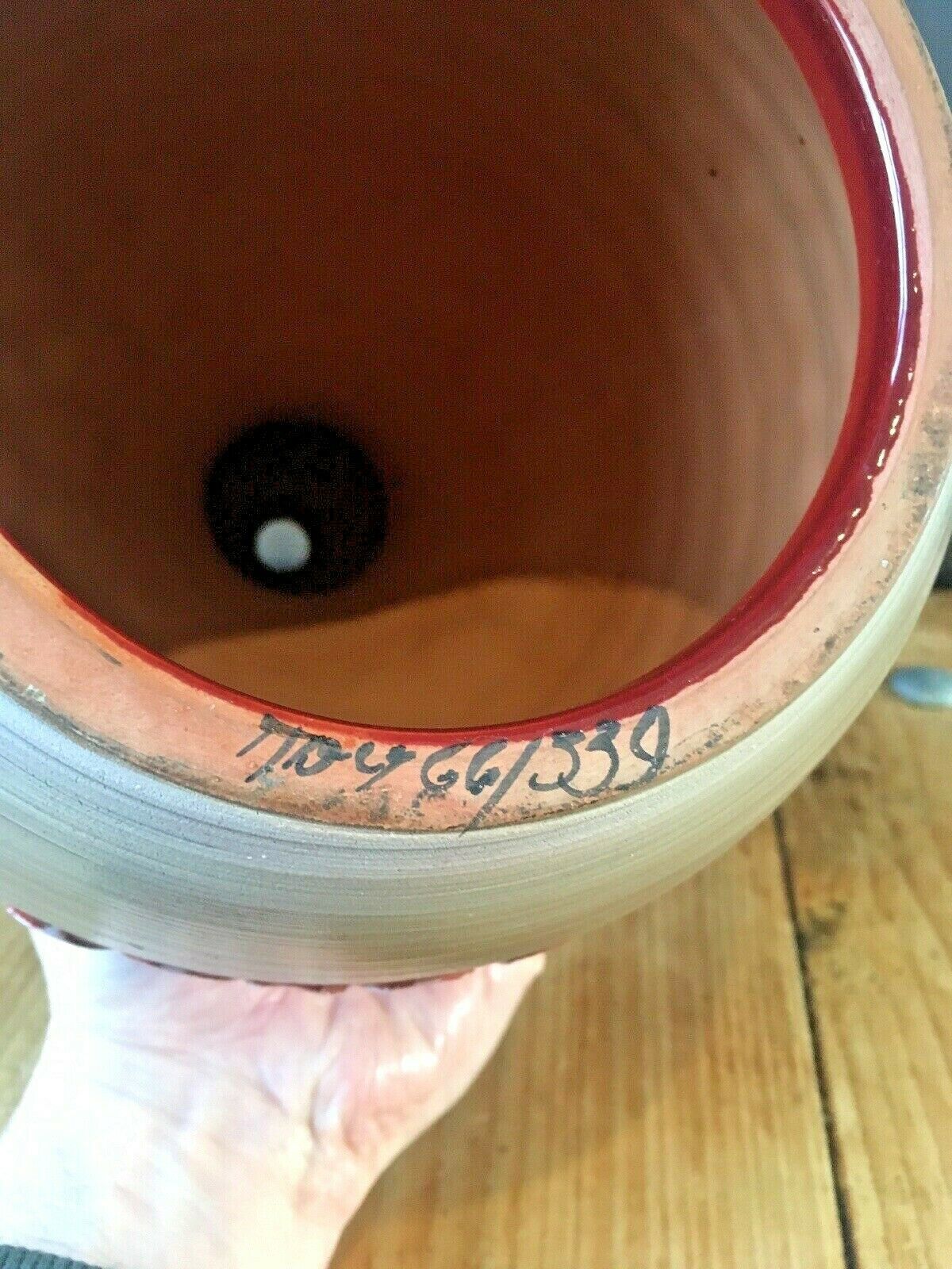 photo buy 1960's Mcm Italian Pottery Fratelli Fanciullacci Rust Brown Deep Swirl Lamp Base