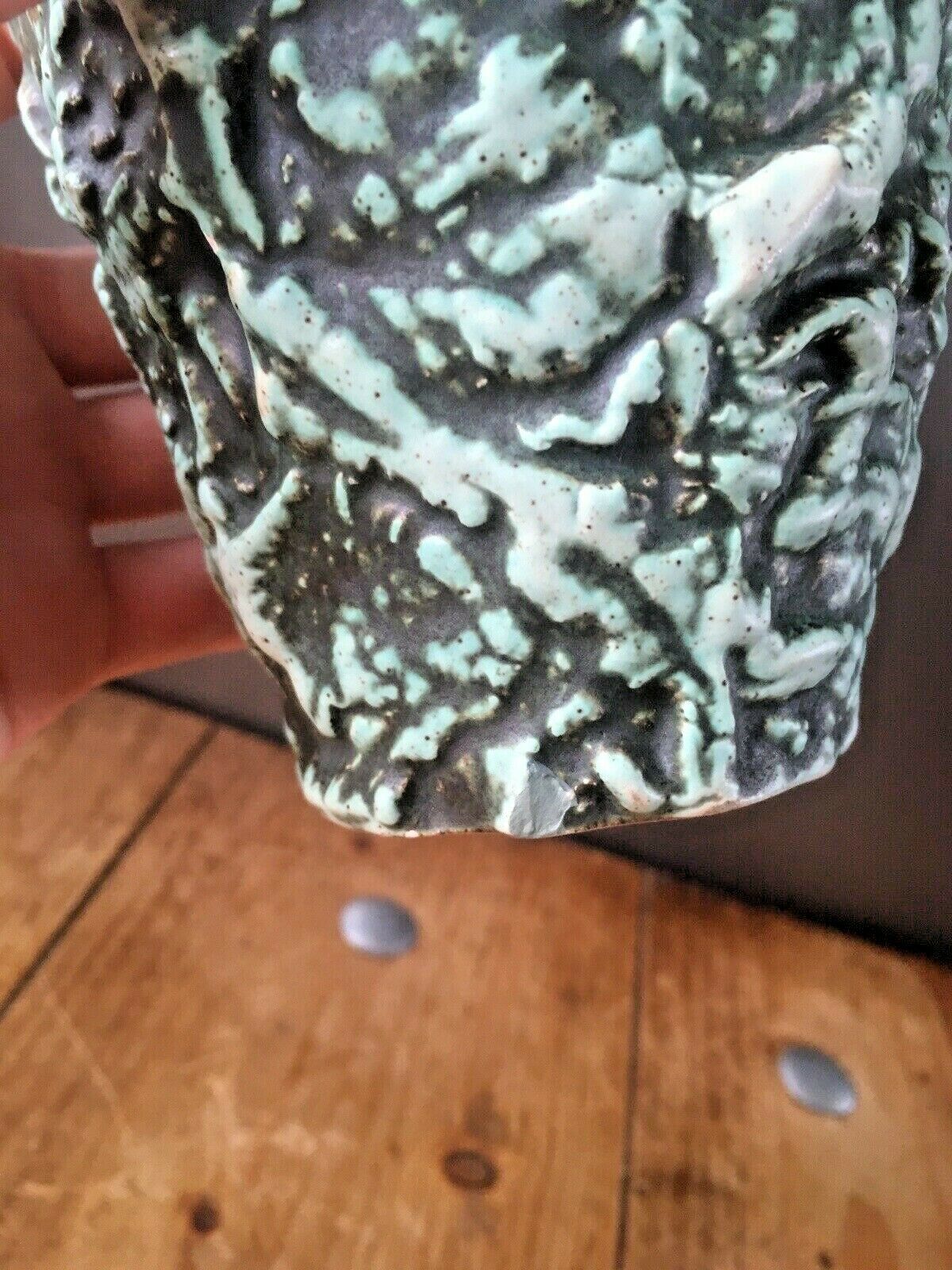 photo for sale 1960's Kroon L'ancora Kroonenberg Dutch Fat Lava Pottery Planter Plant Pot Mcm