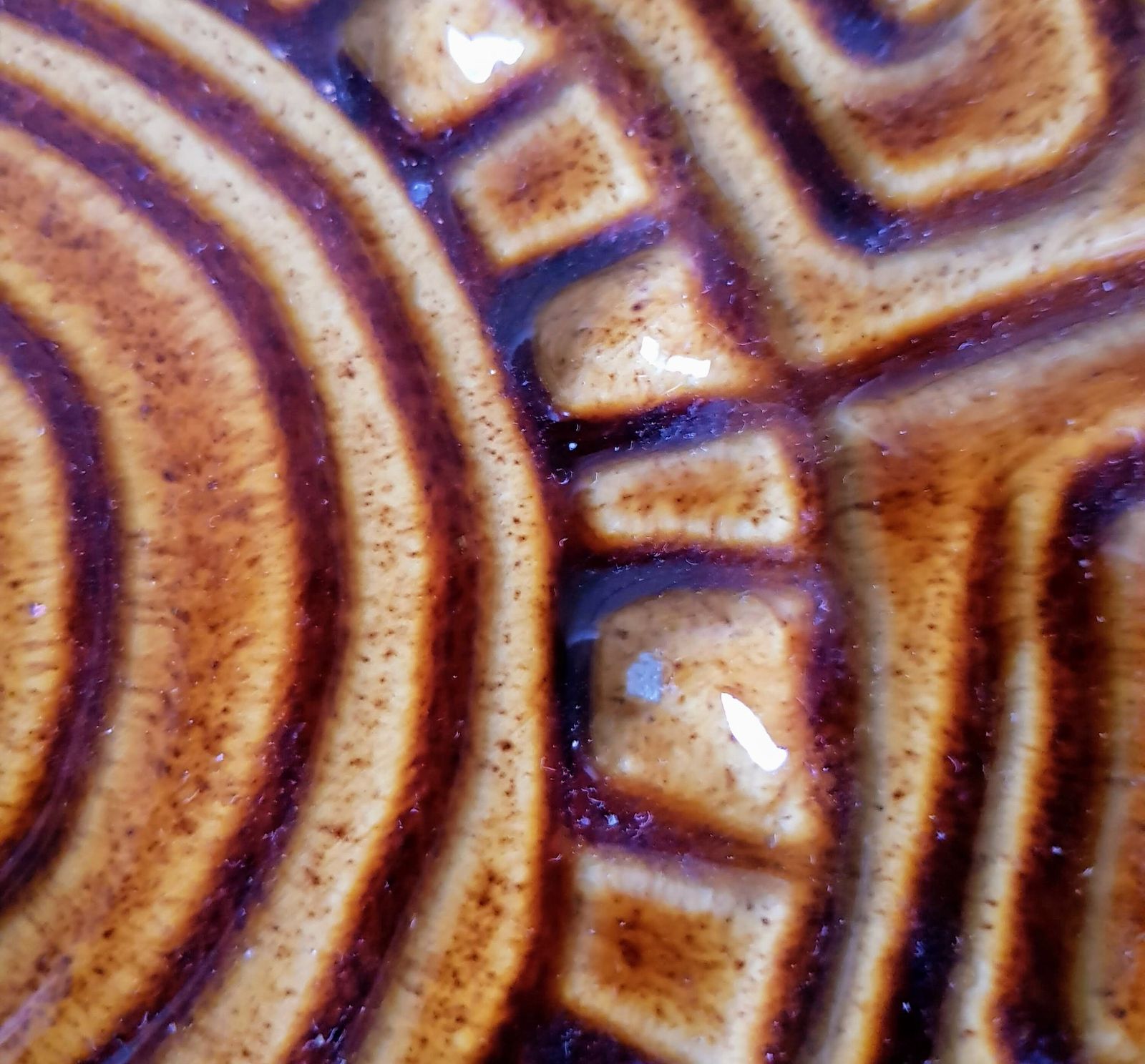 Large Mid Century Modern French Ceramic Sunflower Plate   1950s 1960s   Grottes De Dieulefit photo vintage