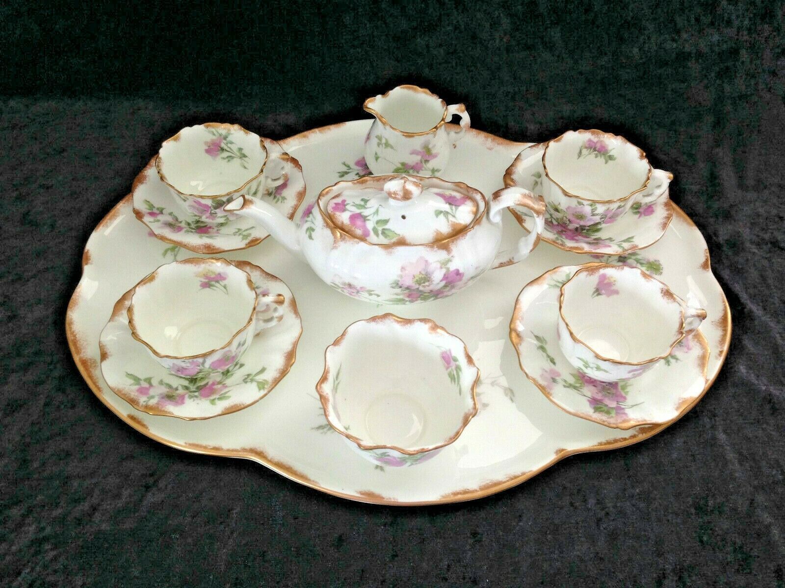 V.Rare C1887 1912 Edwardian Hammersley 12 Piece Bachelors Afternoon Tea Set Dresden Sprays