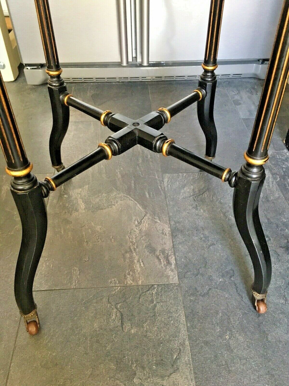 C1880 Aesthetic Movement Ebonised & Gilt Table Occasional Card Games Gypsy Skirt photo furniture