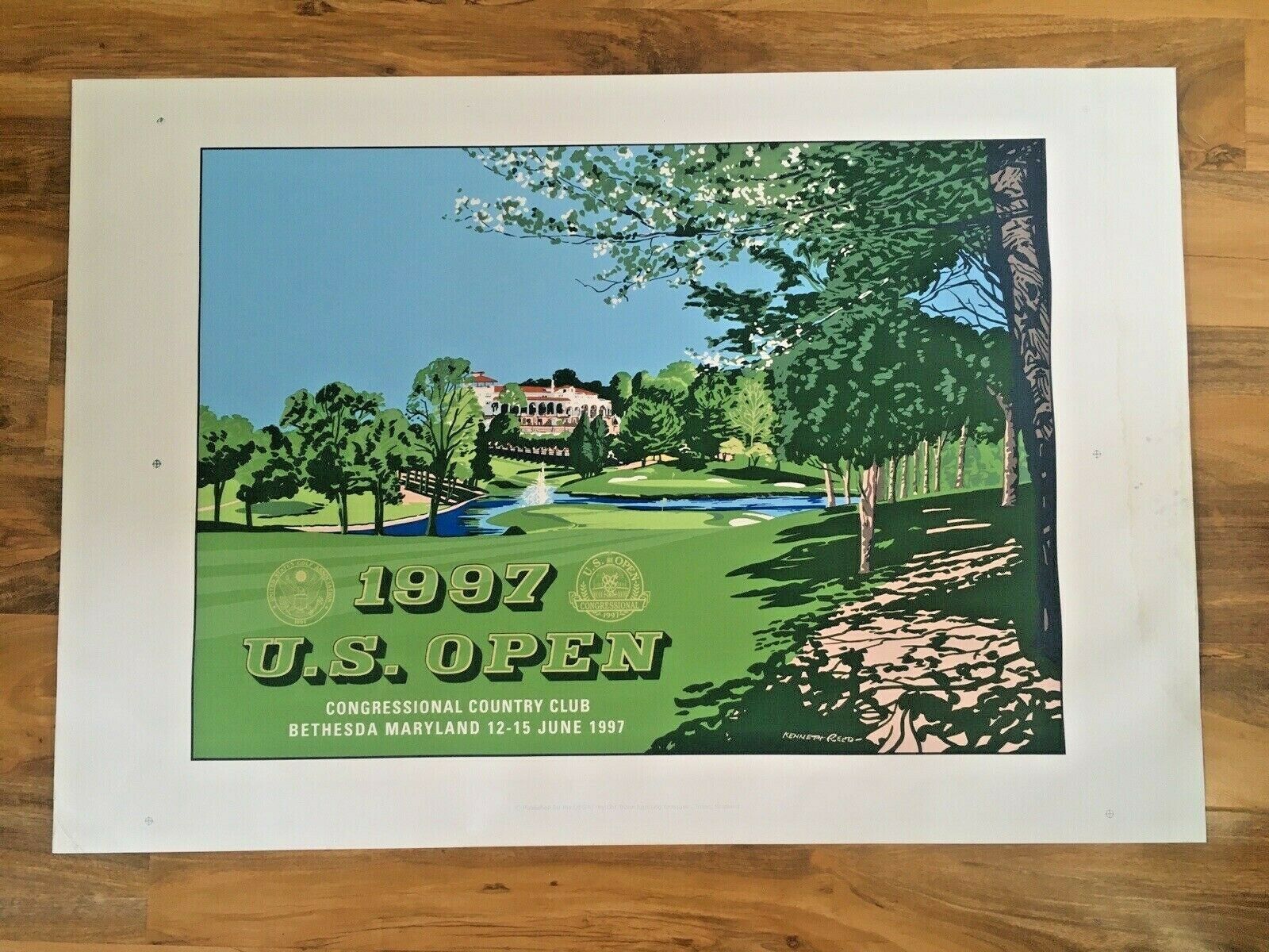 2 Huge 3.5' Framed Kenneth Reed Prints 1997 Us Open & 1996 Loch Lomond Golf Club photo 165.0