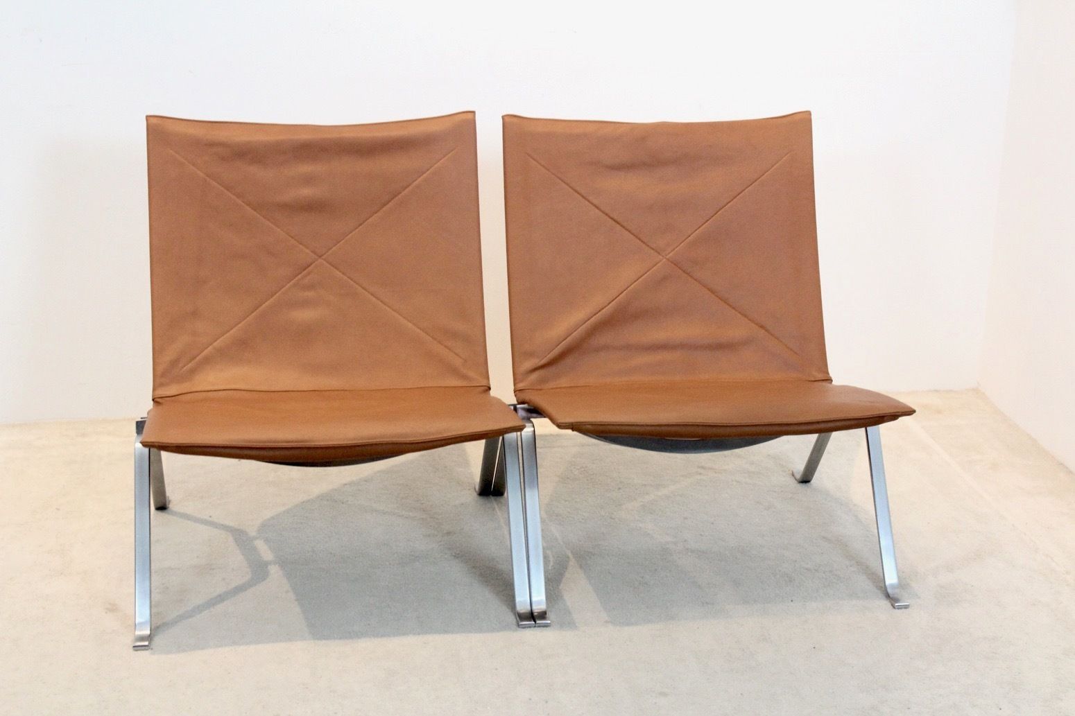 Cognac Leather Pk22 Chairs By Poul Kjærholm For E. Kold Christensen photo vintage