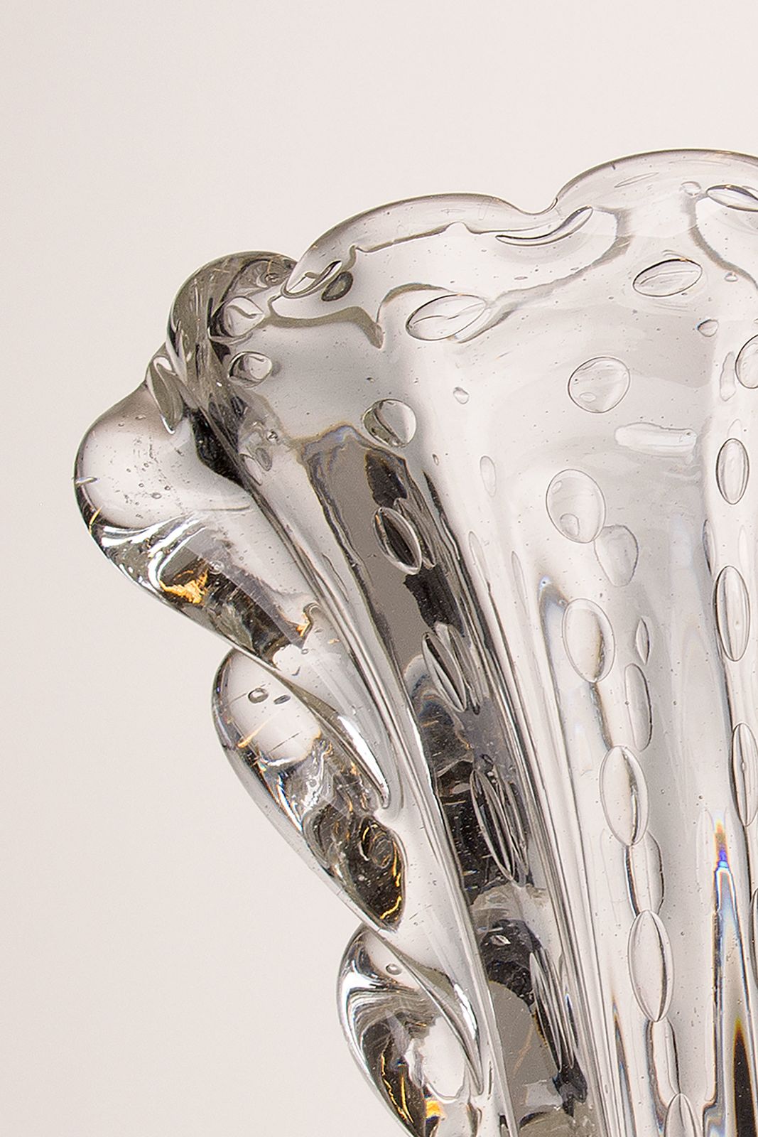 Vase In Venetian Crystal Glass Barovier And Toso   Murano 1930s photo 570.006
