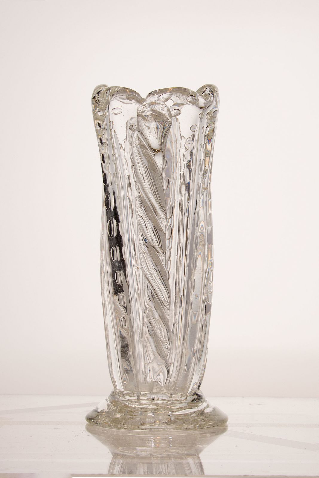 Vase In Venetian Crystal Glass Barovier And Toso   Murano 1930s photo for sale