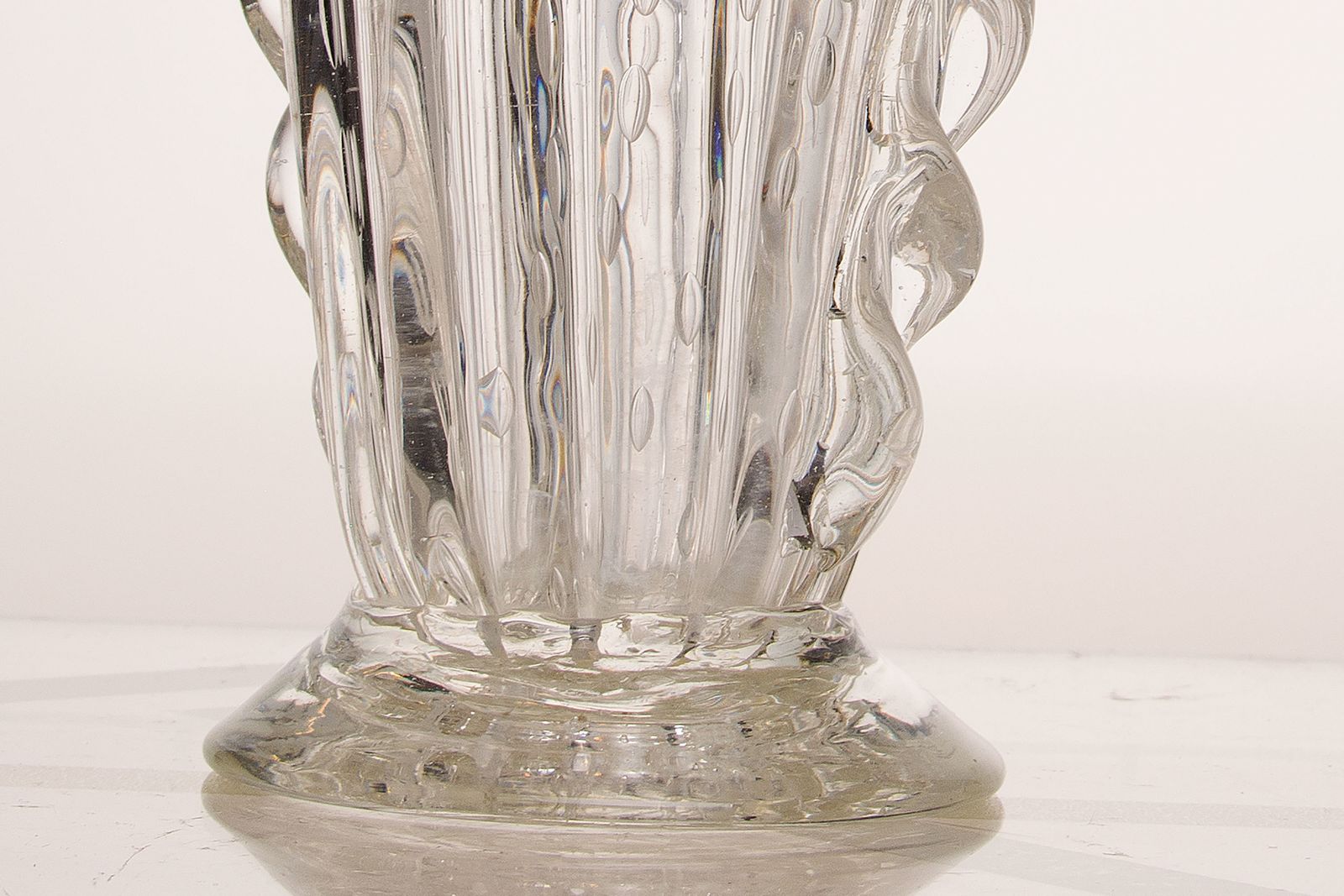 Vase In Venetian Crystal Glass Barovier And Toso   Murano 1930s photo vinterior