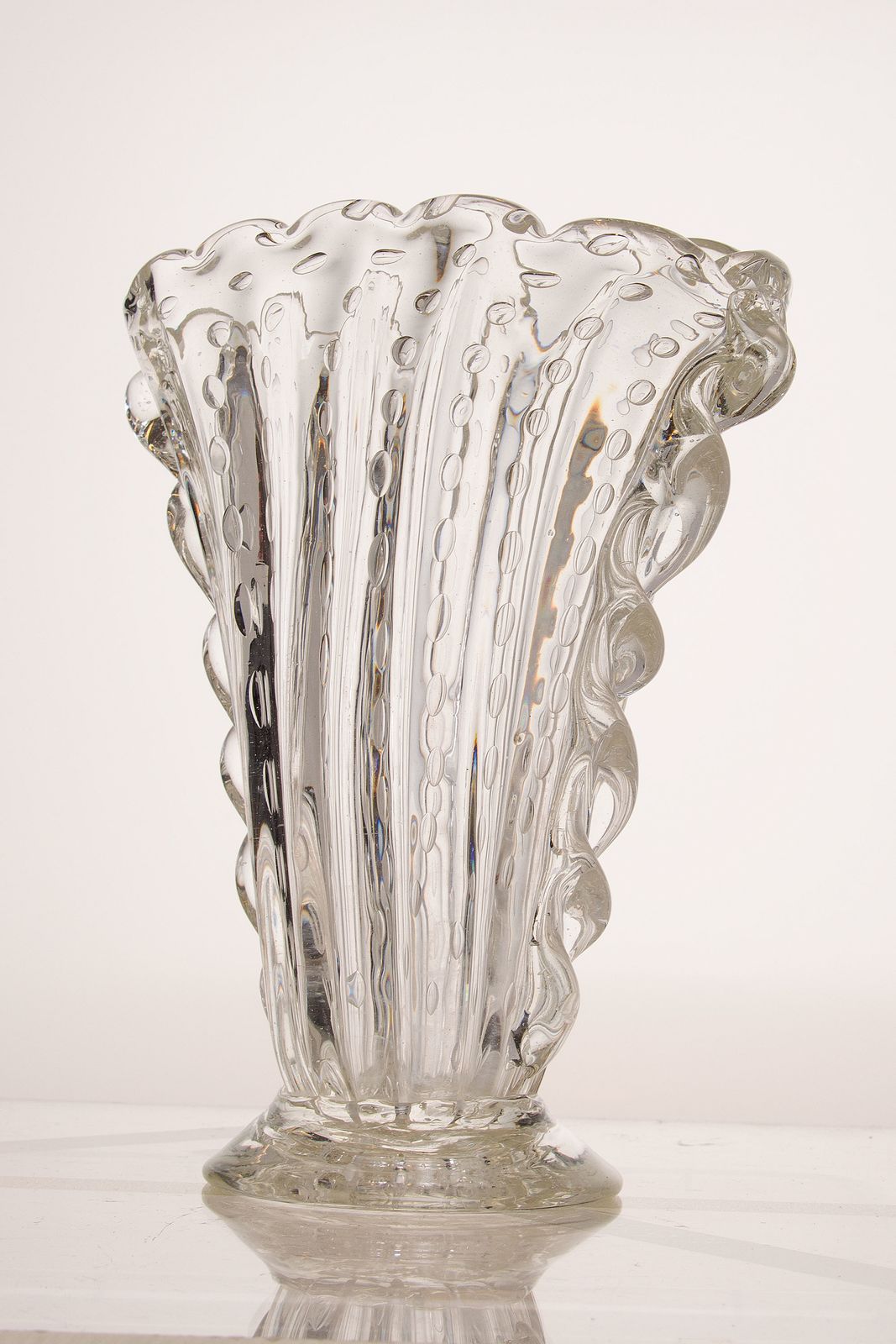 Vase In Venetian Crystal Glass Barovier And Toso   Murano 1930s photo Home Decor
