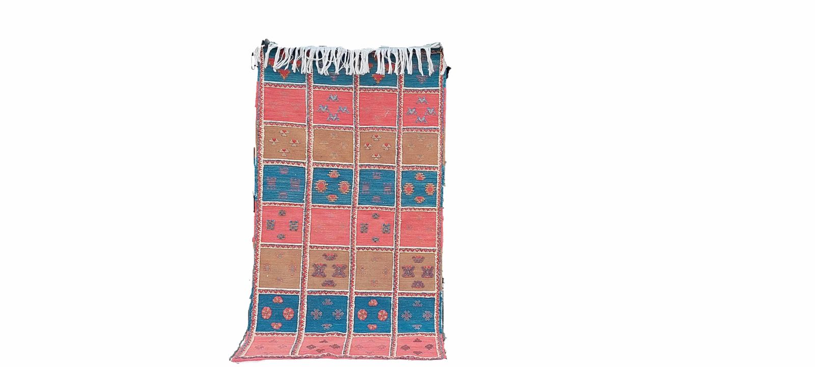 No Custom Fee/ 6.5×3.2 Ft Colourful Moroccan Beber Rug. Handwoven Camel Hair Carpet