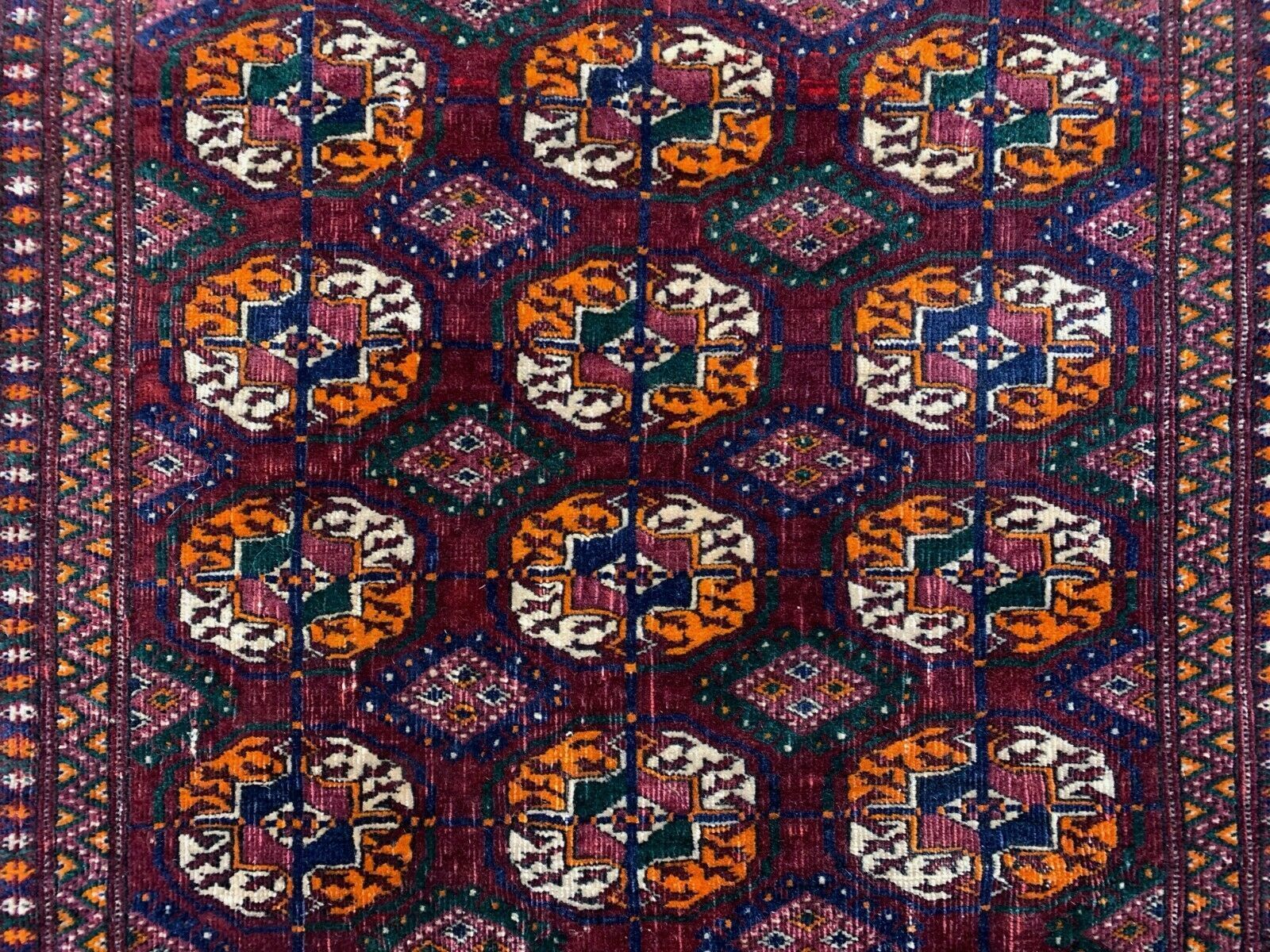 Antique Turkmen Tekke Rug, 144x97 Cm Turkoman Bokhara Red Black Beige photo buy