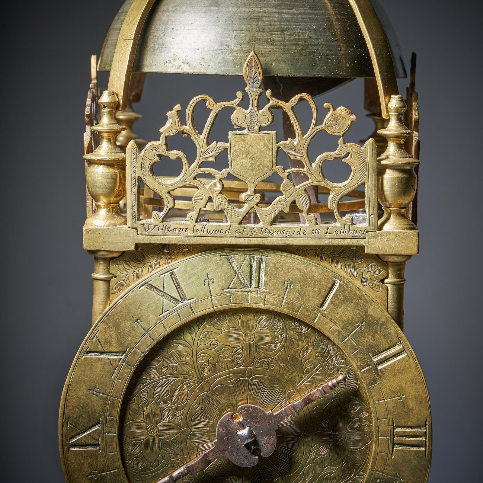 photo for sale 17th Century First Period Lantern Clock By William Sellwood – Original Balance