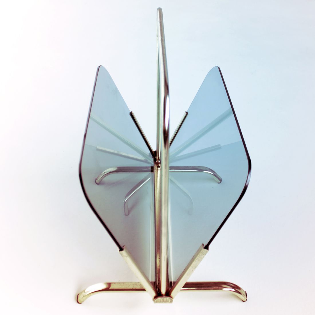 Glass And Brass Magazine Rack, France photo furniture