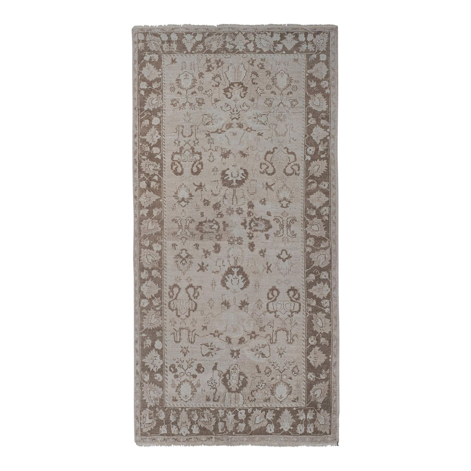 Tribal Mid 20th Century Handmade Turkish Anatolian Accent Carpet In Tan
