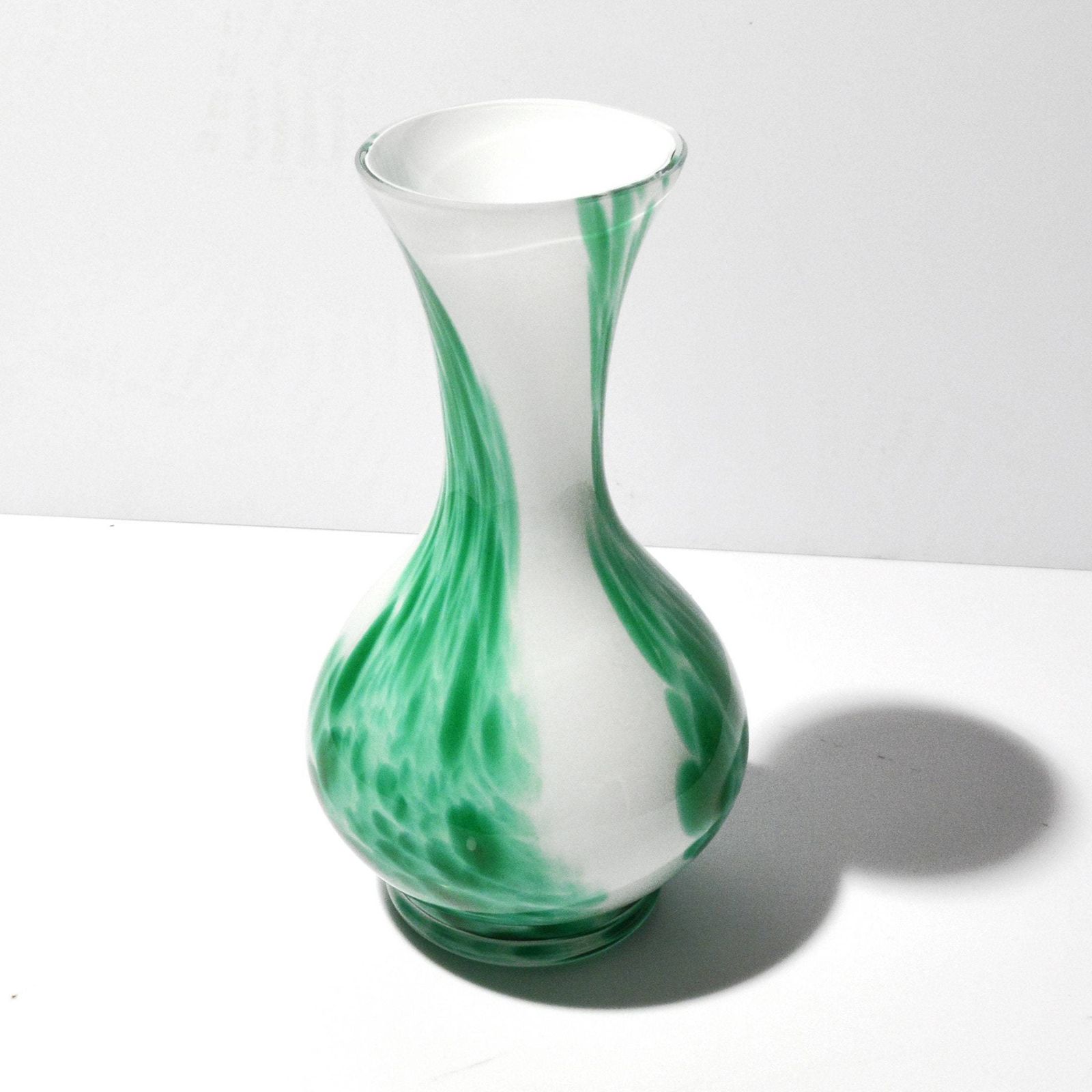 1970s Modern Glass, Vase, Designed By C. Moretti, Empoli Opaline Florence, Italy