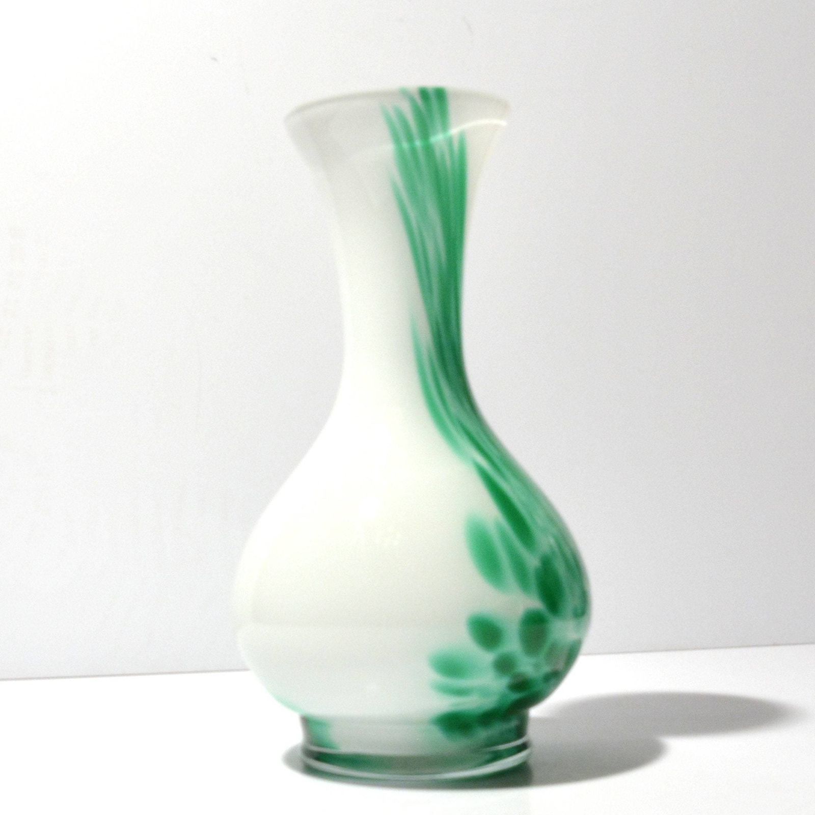 1970s Modern Glass, Vase, Designed By C. Moretti, Empoli Opaline Florence, Italy photo Home Decor