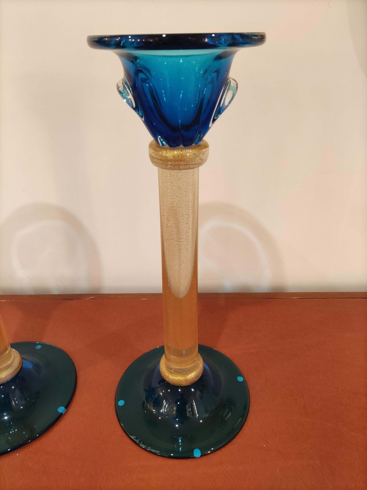 1425.0 Murano Glass Pair Of Candlesticks By Alberto Donà photo