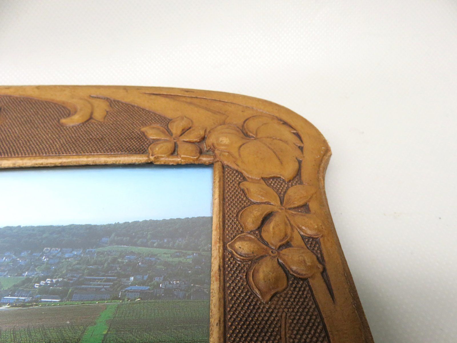 Art Nouveau Picture Frame In Vulcanized Fibre photo vintage