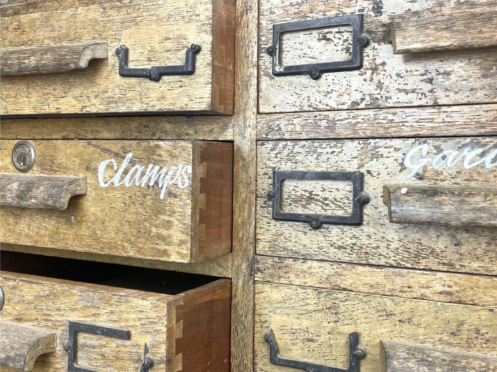 Mid 20th Century Industrial Oak Chest Of Drawers photo 395.0