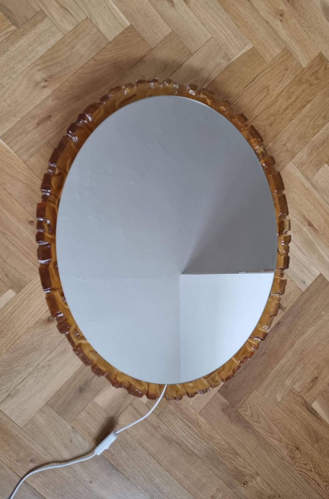 Very Rare Large Midcentury Backlit Mirror Hillebrand, 1970s photo vinterior