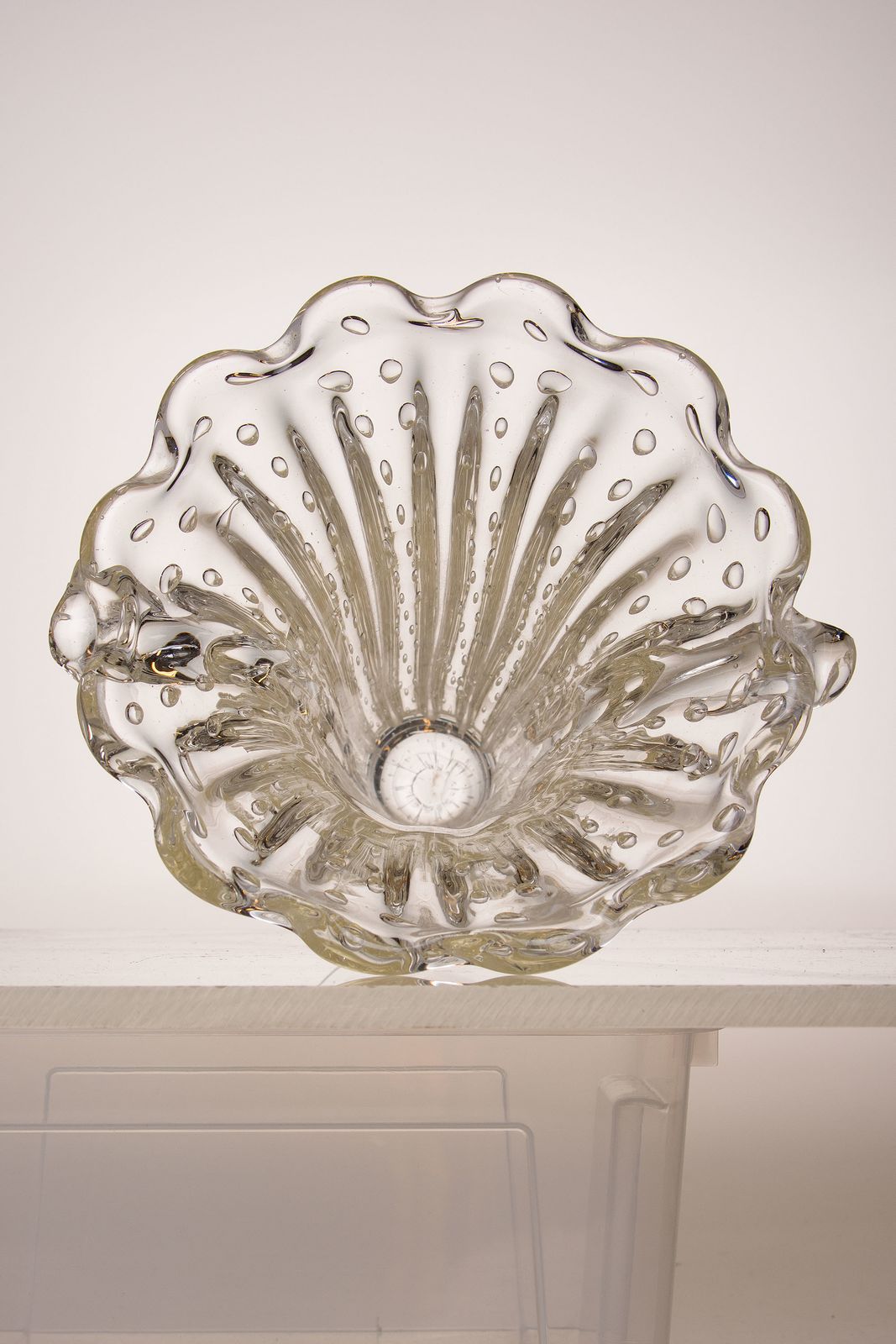 Barovier And Toso Vase In Murano Crystal Glass, 1930s Art Deco Period photo vintage