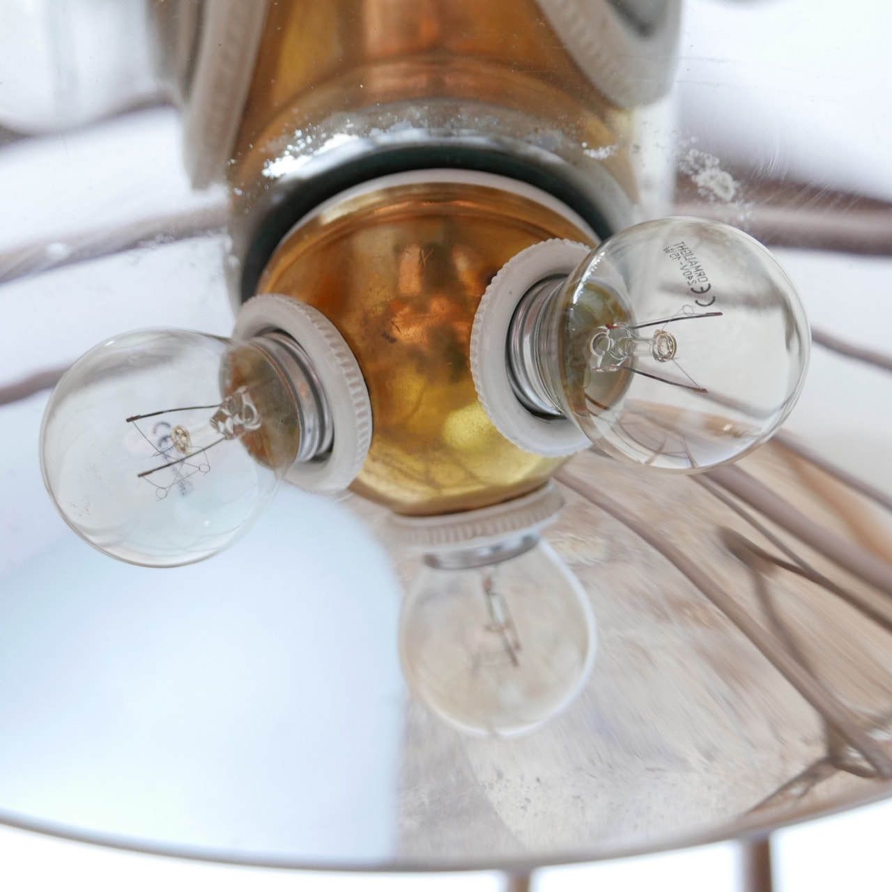 Mirrored Antique German Glass Pendant Lights (2) photo furniture