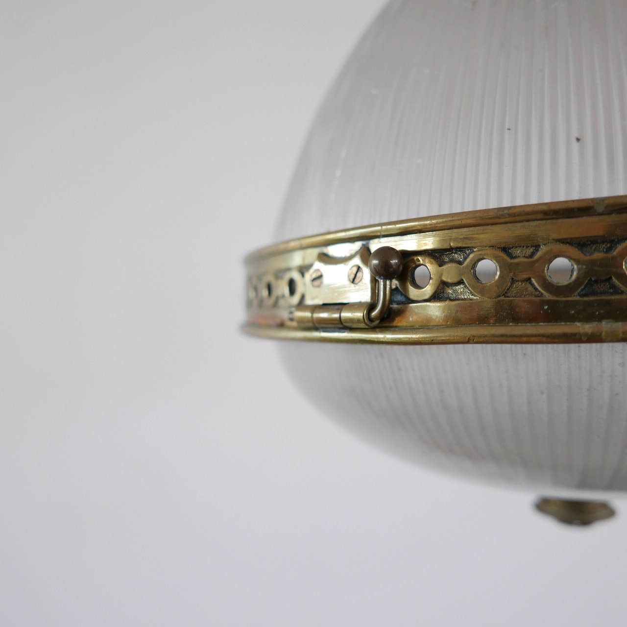 Antique French Holophane Pendant Light photo Lighting
